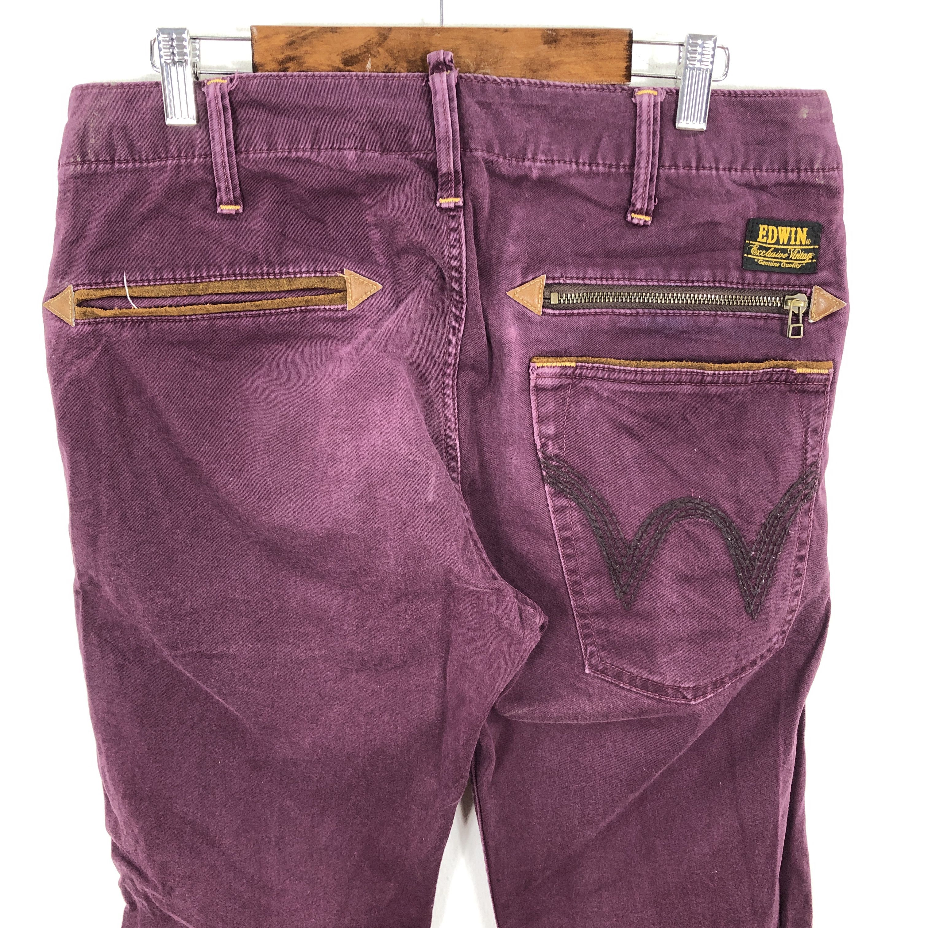 Edwin × Vintage Edwin Purple Pants 33 x 30.5 L1314W Size 33" - 4 Thumbnail