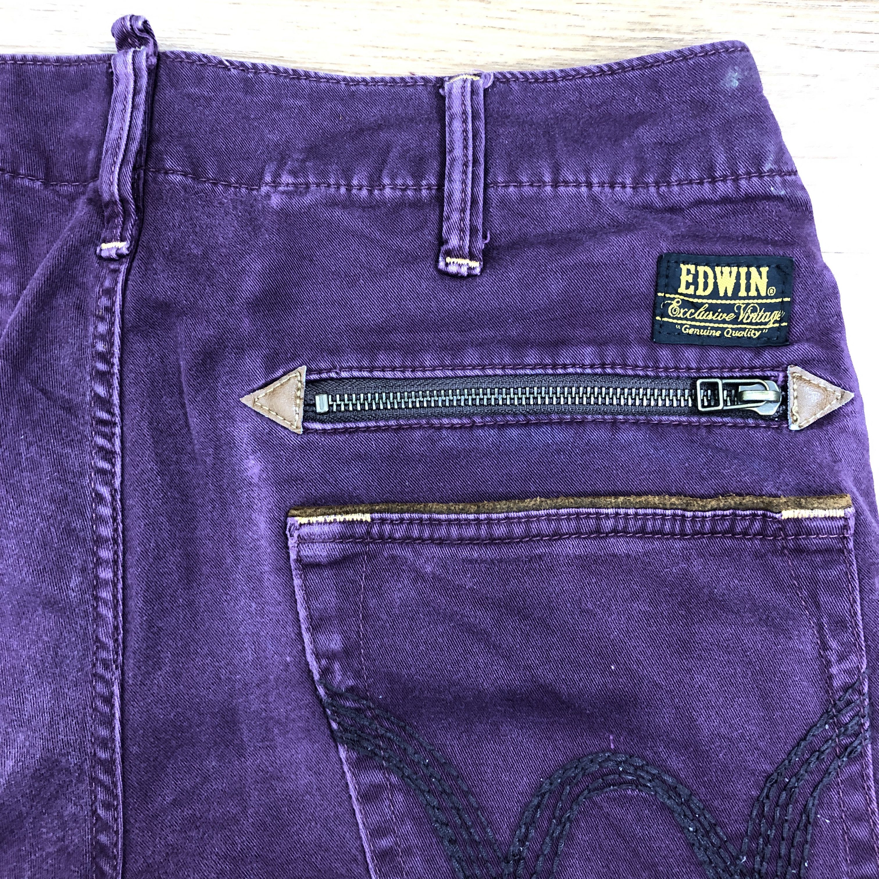 Edwin × Vintage Edwin Purple Pants 33 x 30.5 L1314W Size 33" - 5 Thumbnail