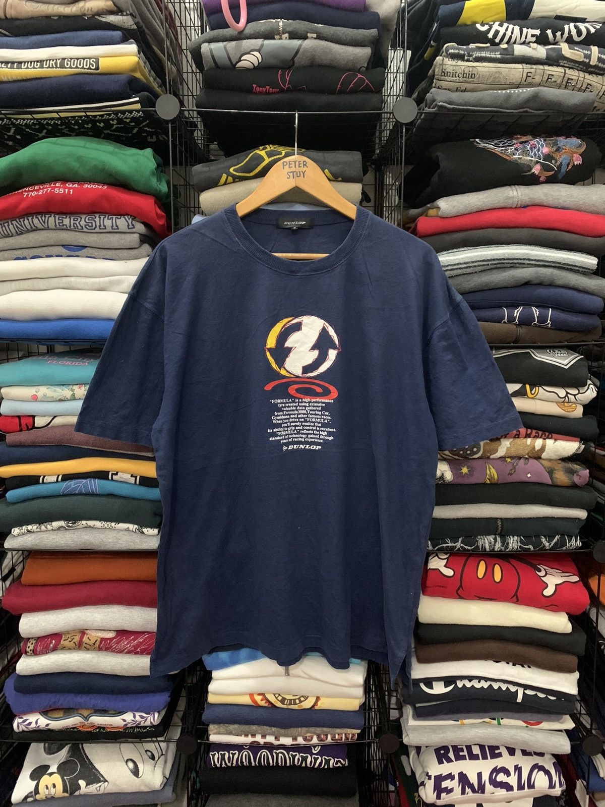 image of Vintage Dunlop T-Shirt in Dark Blue, Men's (Size XL)