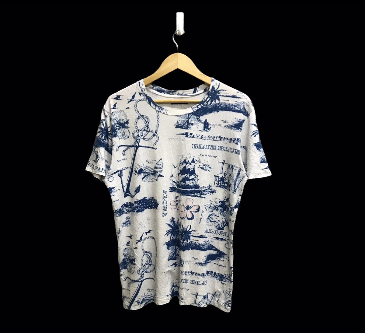 Blue Blue Japan Vintage 90s Blue Blue Sun Surfing Hawaii Fullprint Tshirt Size US M / EU 48-50 / 2 - 1 Thumbnail