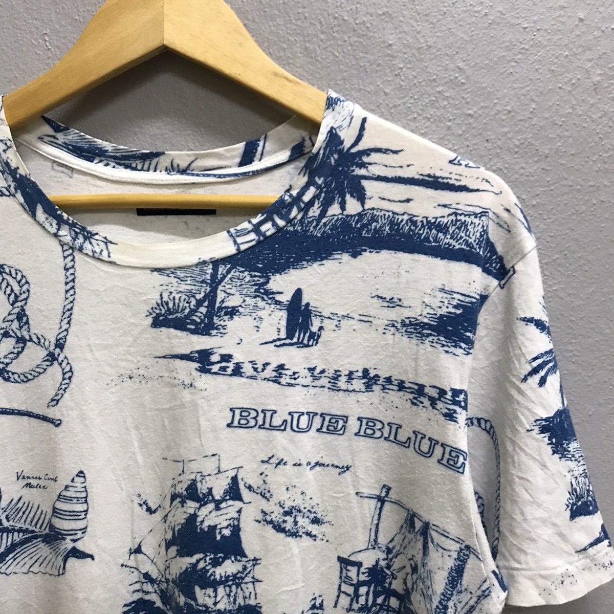 Blue Blue Japan Vintage 90s Blue Blue Sun Surfing Hawaii Fullprint Tshirt Size US M / EU 48-50 / 2 - 5 Thumbnail