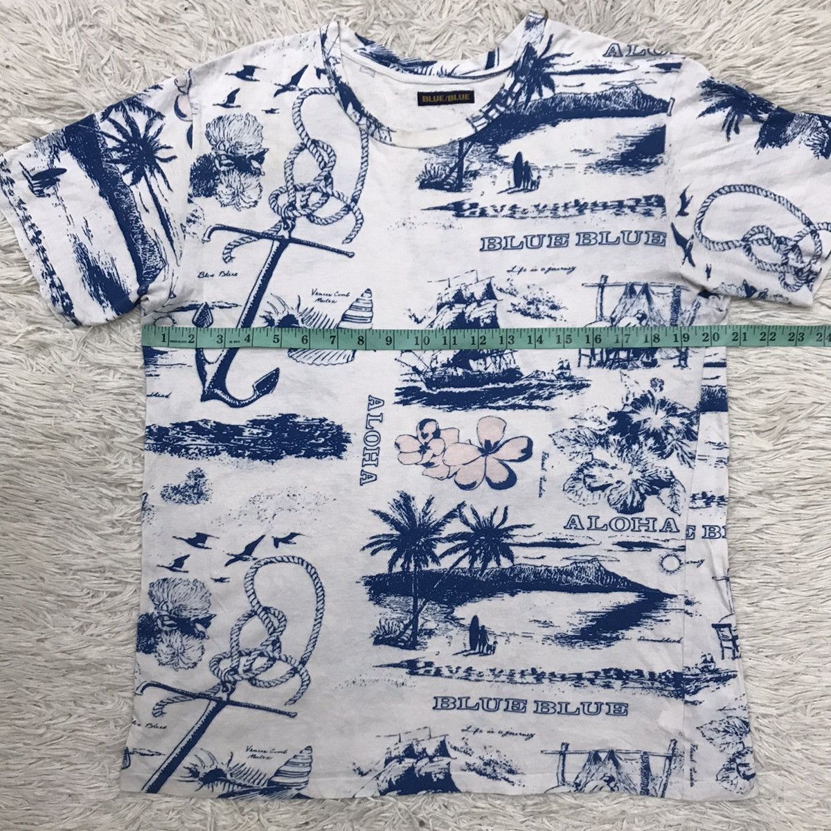 Blue Blue Japan Vintage 90s Blue Blue Sun Surfing Hawaii Fullprint Tshirt Size US M / EU 48-50 / 2 - 13 Thumbnail