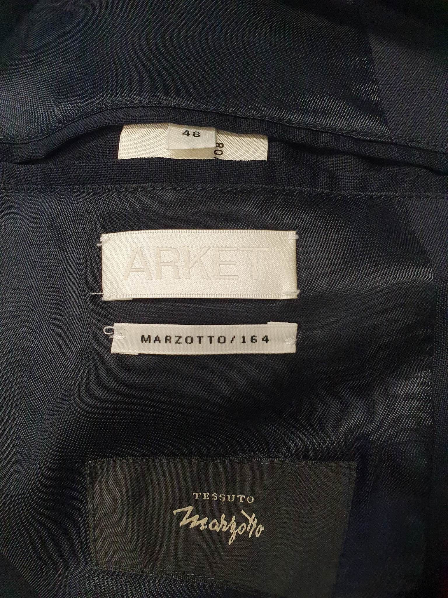 Arket ARKET Single-Breasted Notch-Lapel Navy Wool Blazer Size 38R - 7 Thumbnail