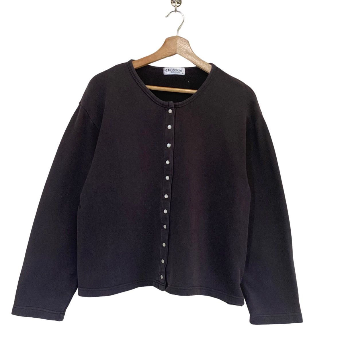 Vintage × agnes b. Vintage 90s Cecilene Snap Button Cardigan Size M Size M / US 6-8 / IT 42-44 - 1 Thumbnail