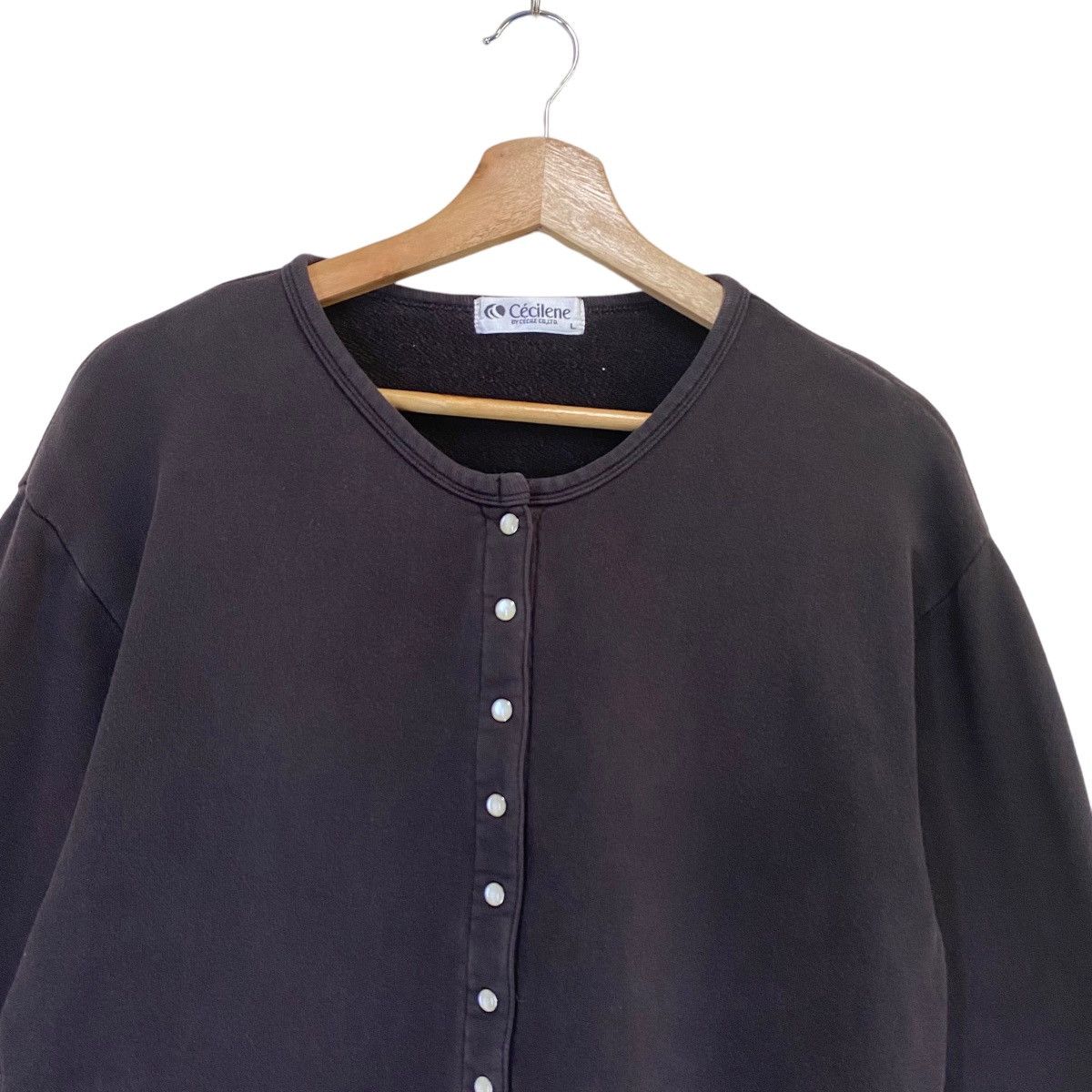 Vintage × agnes b. Vintage 90s Cecilene Snap Button Cardigan Size M Size M / US 6-8 / IT 42-44 - 4 Thumbnail