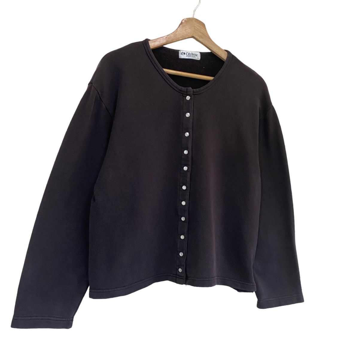 Vintage × agnes b. Vintage 90s Cecilene Snap Button Cardigan Size M Size M / US 6-8 / IT 42-44 - 2 Thumbnail