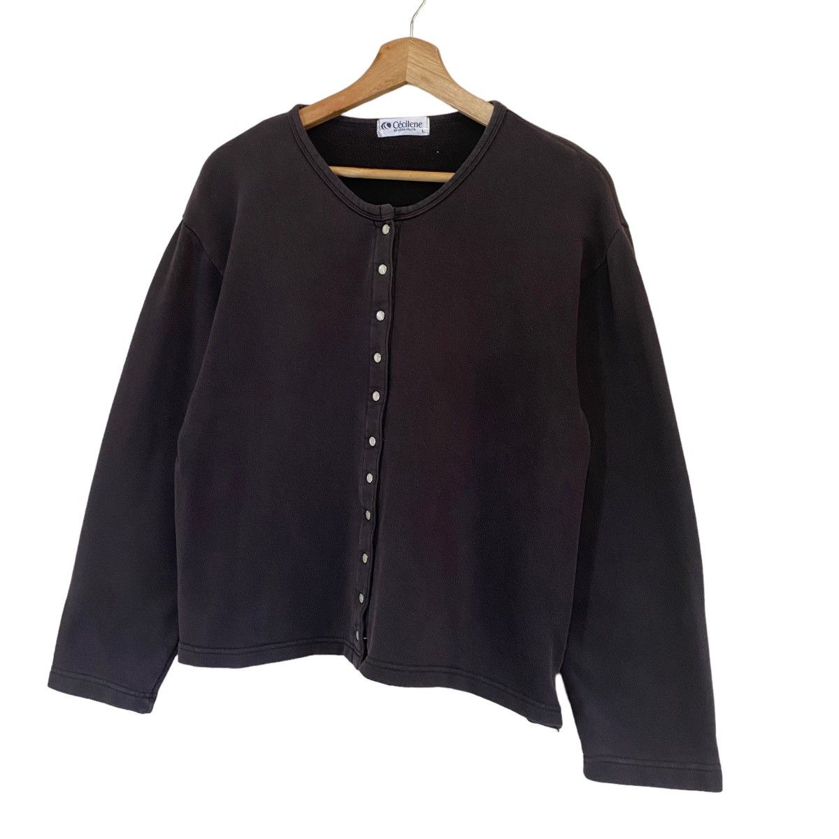 Vintage × agnes b. Vintage 90s Cecilene Snap Button Cardigan Size M Size M / US 6-8 / IT 42-44 - 3 Thumbnail