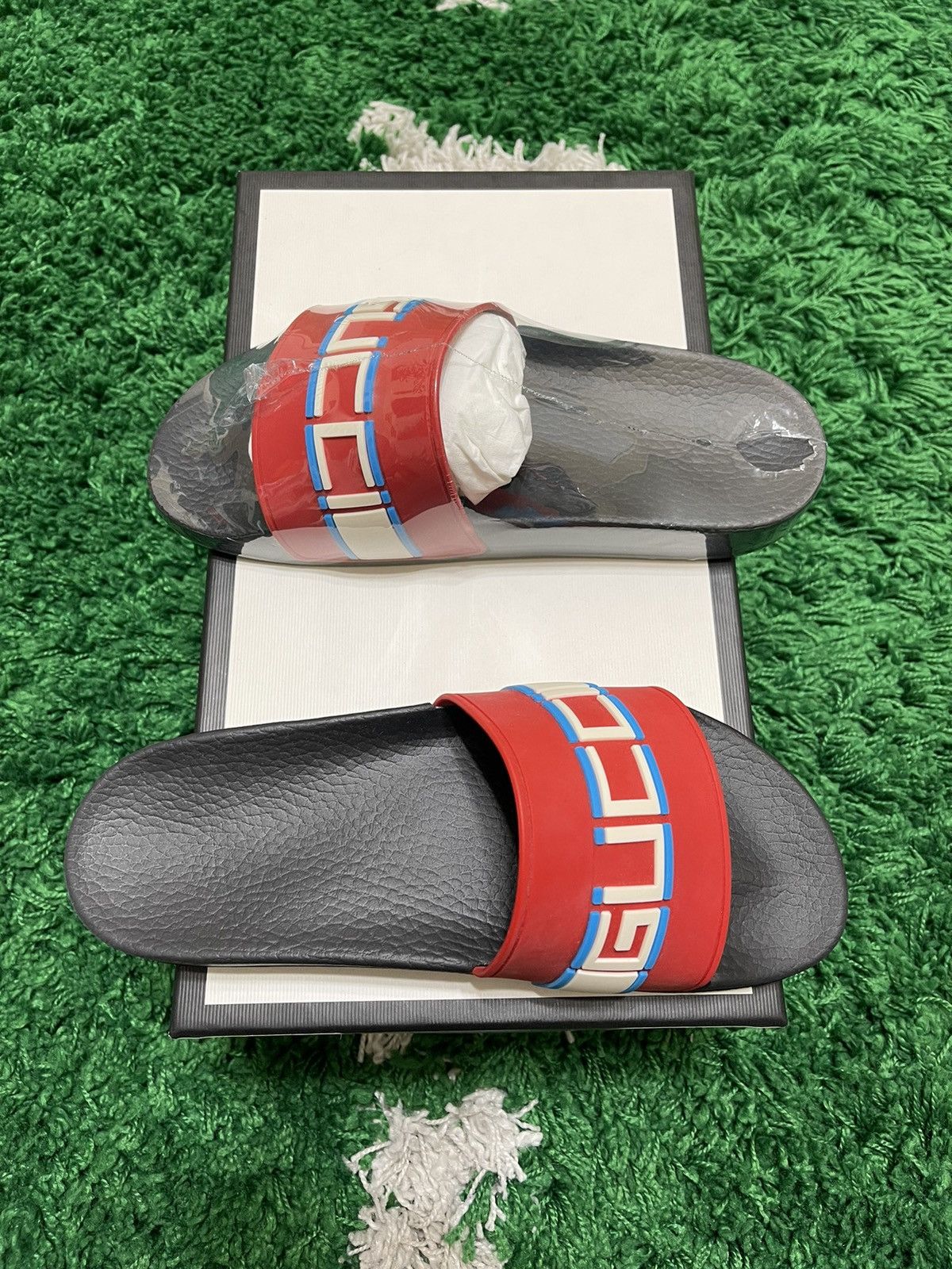 Gucci Gucci ghost red slides | Grailed