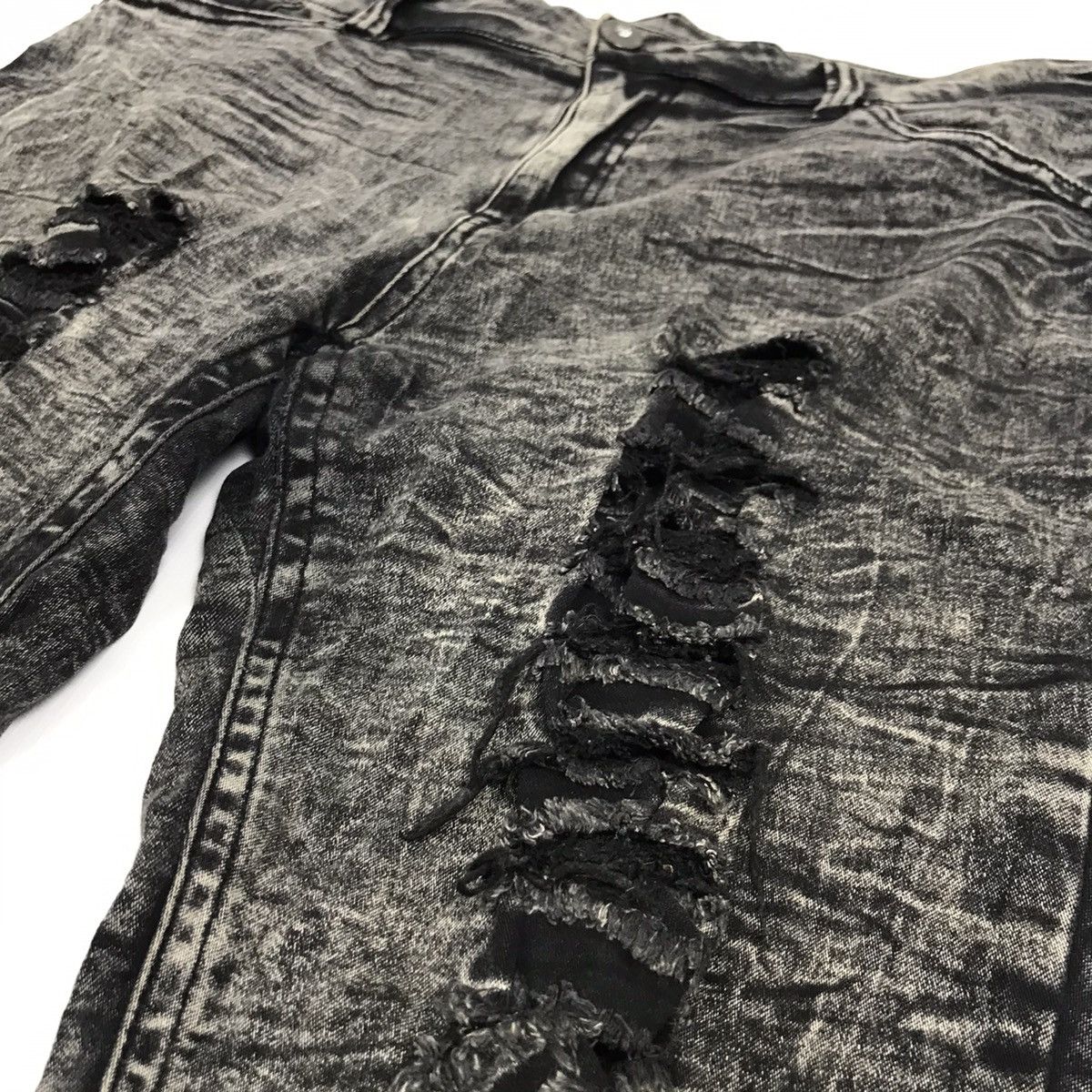 Japanese Brand Distressed Acid Wash Stretchable Jeans Size US 35 - 4 Thumbnail