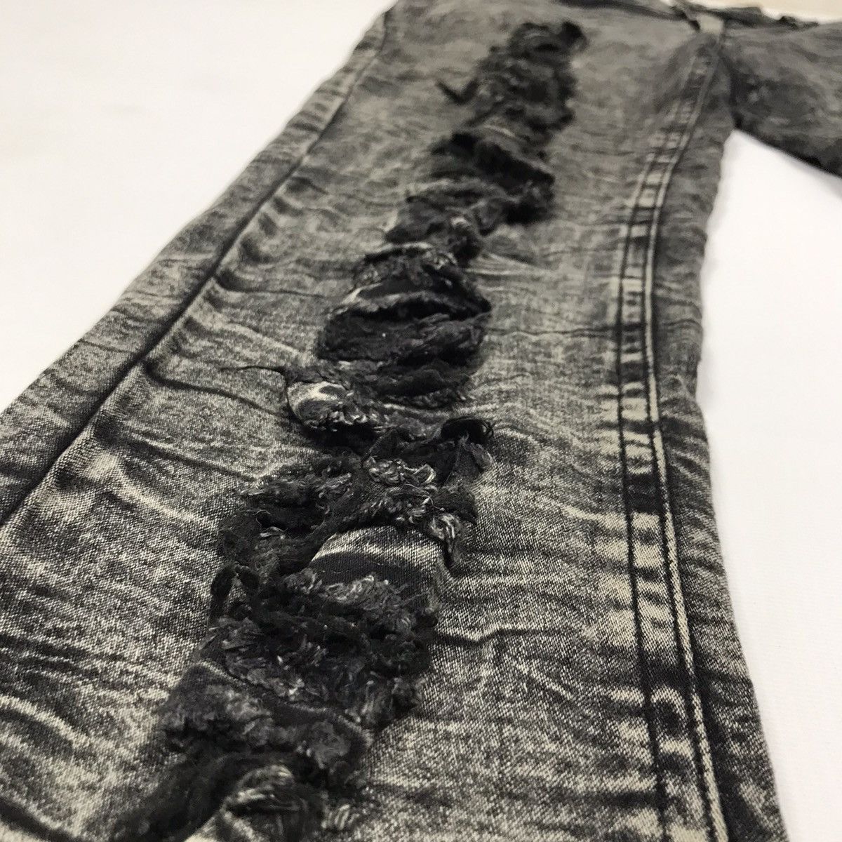 Japanese Brand Distressed Acid Wash Stretchable Jeans Size US 35 - 3 Thumbnail