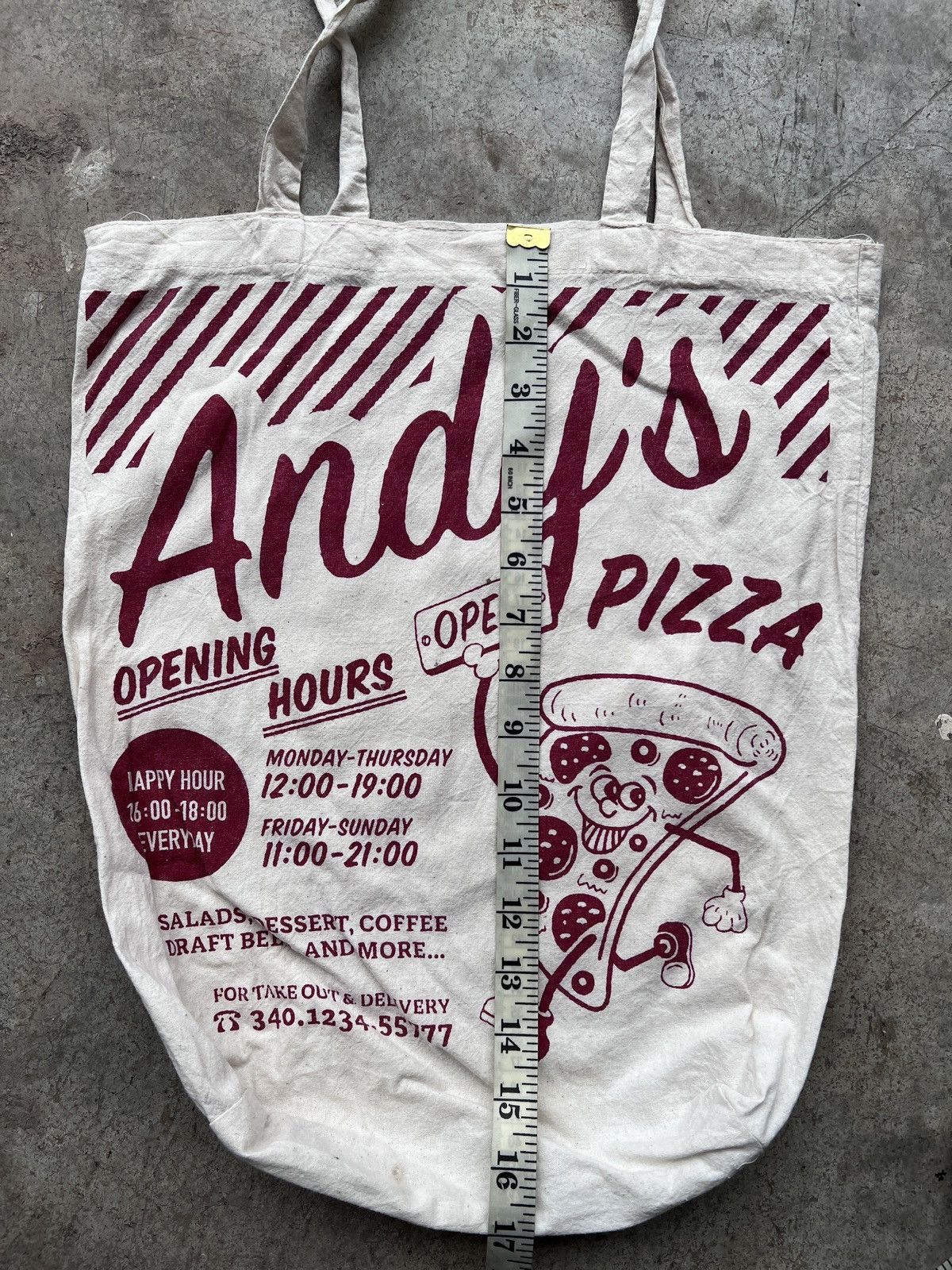 Vintage Vintage Andy's Pizza Fullprint Cotton Totebag Size ONE SIZE - 6 Thumbnail