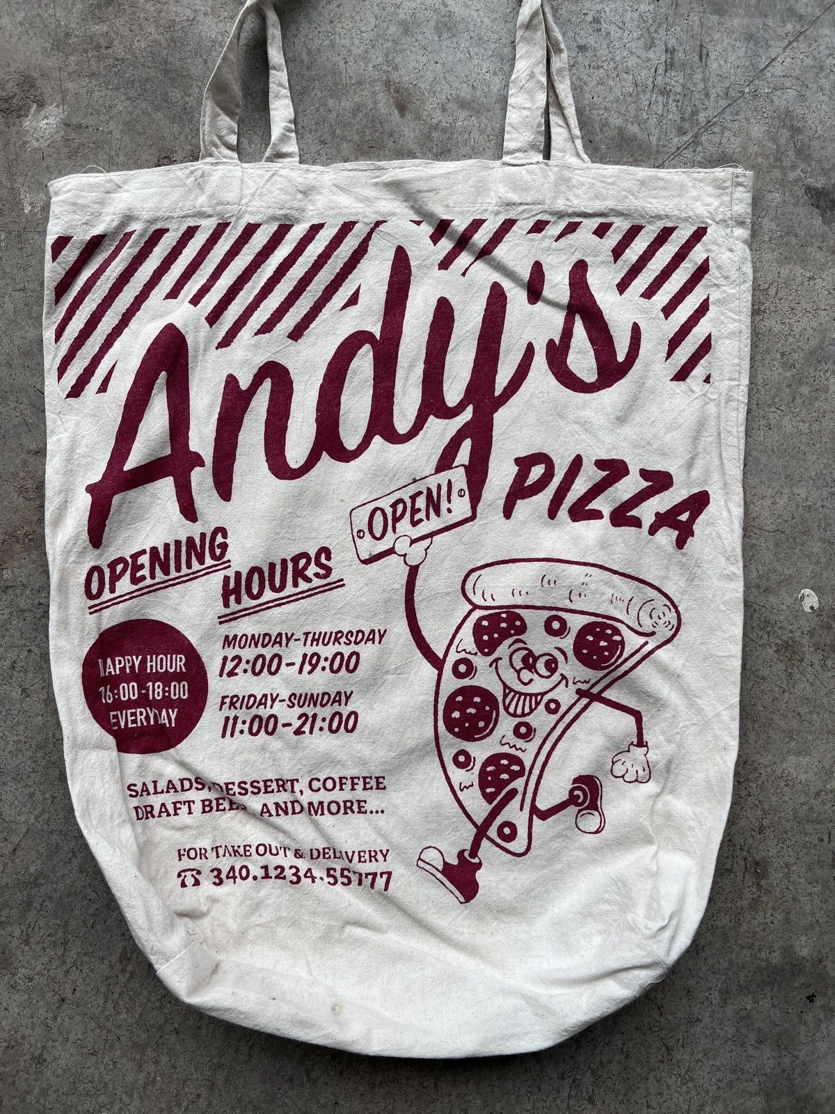 Vintage Vintage Andy's Pizza Fullprint Cotton Totebag Size ONE SIZE - 2 Thumbnail