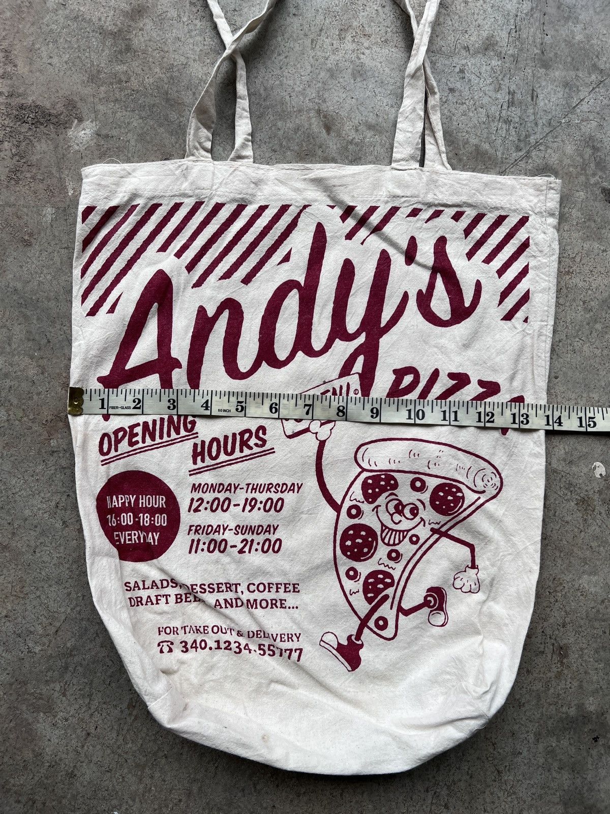 Vintage Vintage Andy's Pizza Fullprint Cotton Totebag Size ONE SIZE - 5 Thumbnail