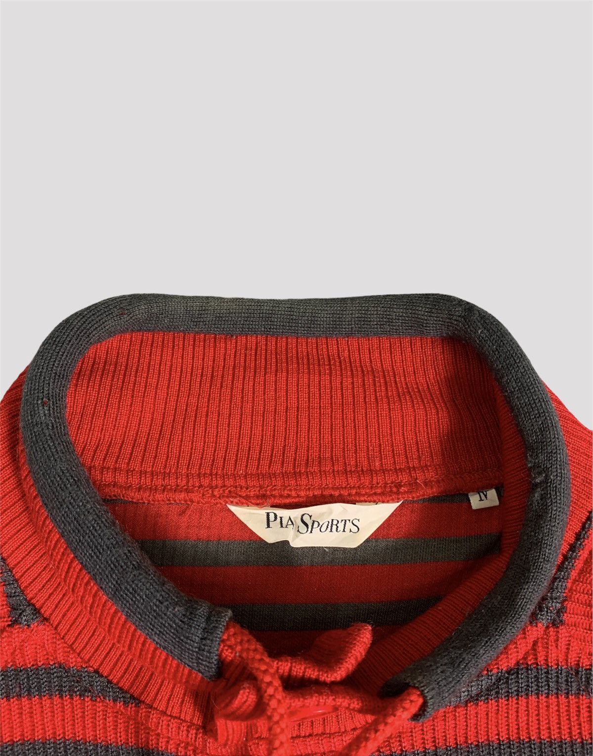 Japanese Brand × Vintage Vintage 90s Pia Sports Patch Logo Striped Sweatshirt Size US L / EU 52-54 / 3 - 5 Thumbnail
