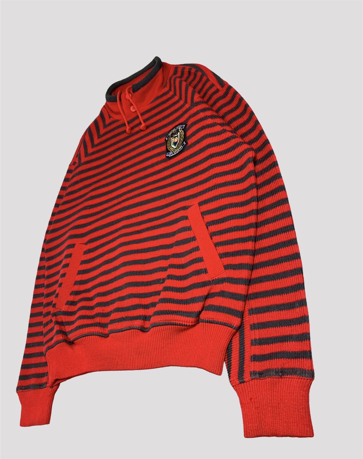 Japanese Brand × Vintage Vintage 90s Pia Sports Patch Logo Striped Sweatshirt Size US L / EU 52-54 / 3 - 3 Thumbnail