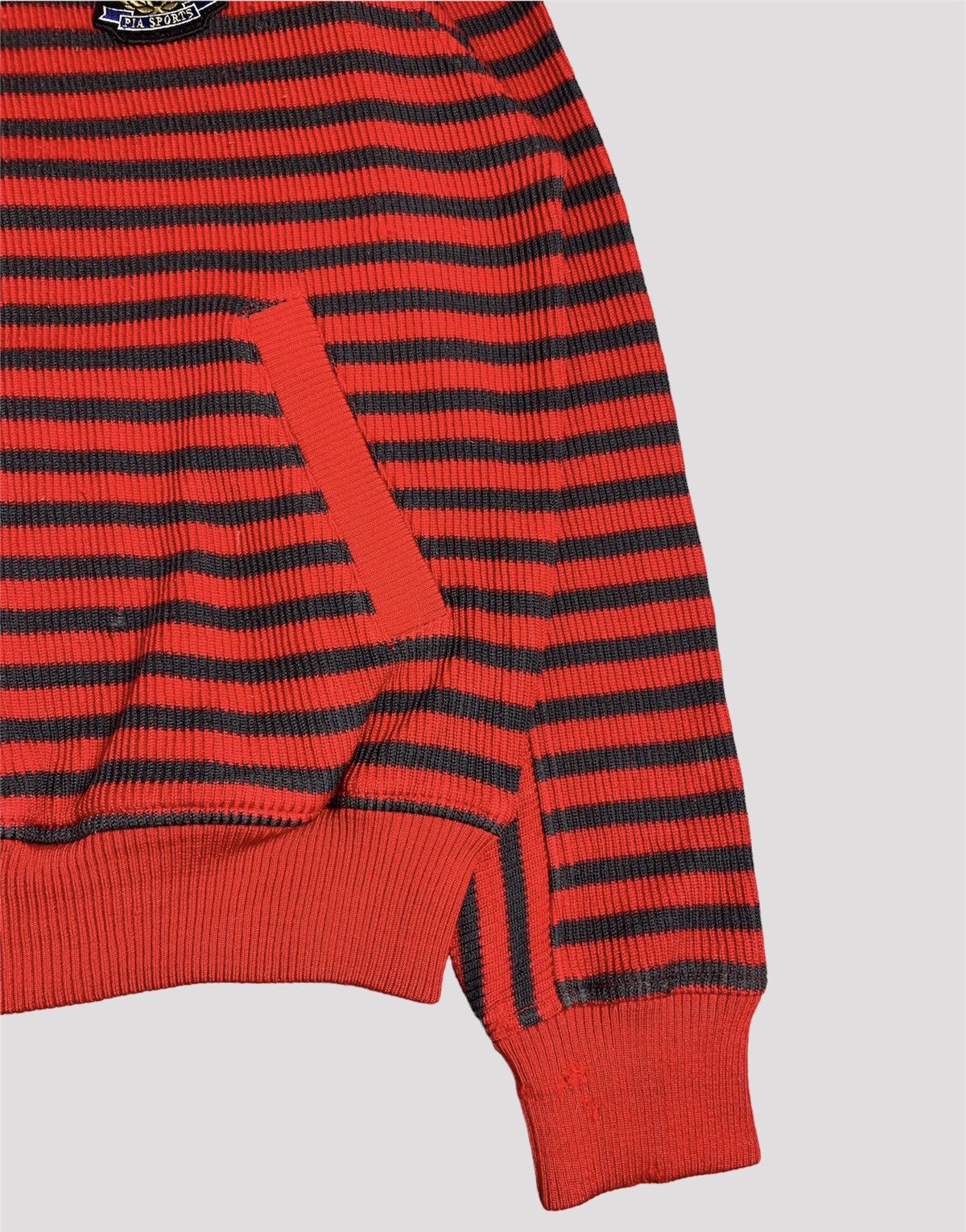 Japanese Brand × Vintage Vintage 90s Pia Sports Patch Logo Striped Sweatshirt Size US L / EU 52-54 / 3 - 8 Thumbnail