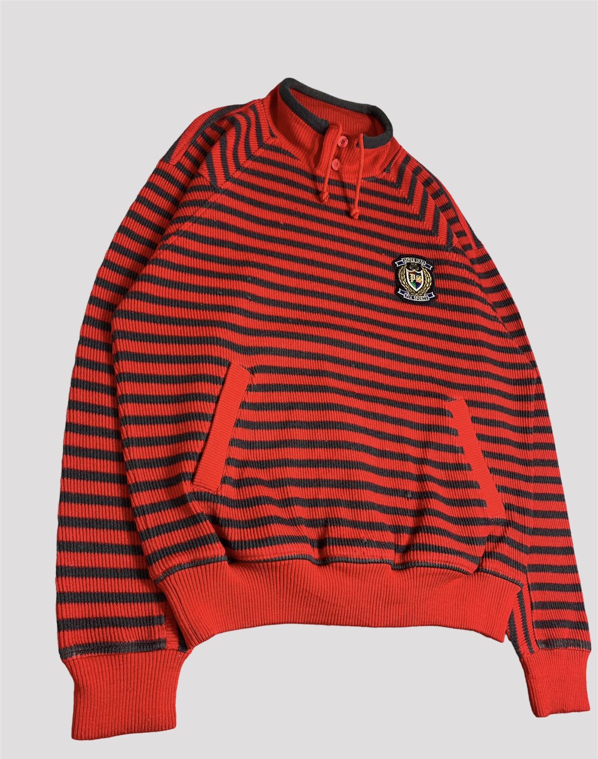 Japanese Brand × Vintage Vintage 90s Pia Sports Patch Logo Striped Sweatshirt Size US L / EU 52-54 / 3 - 2 Thumbnail