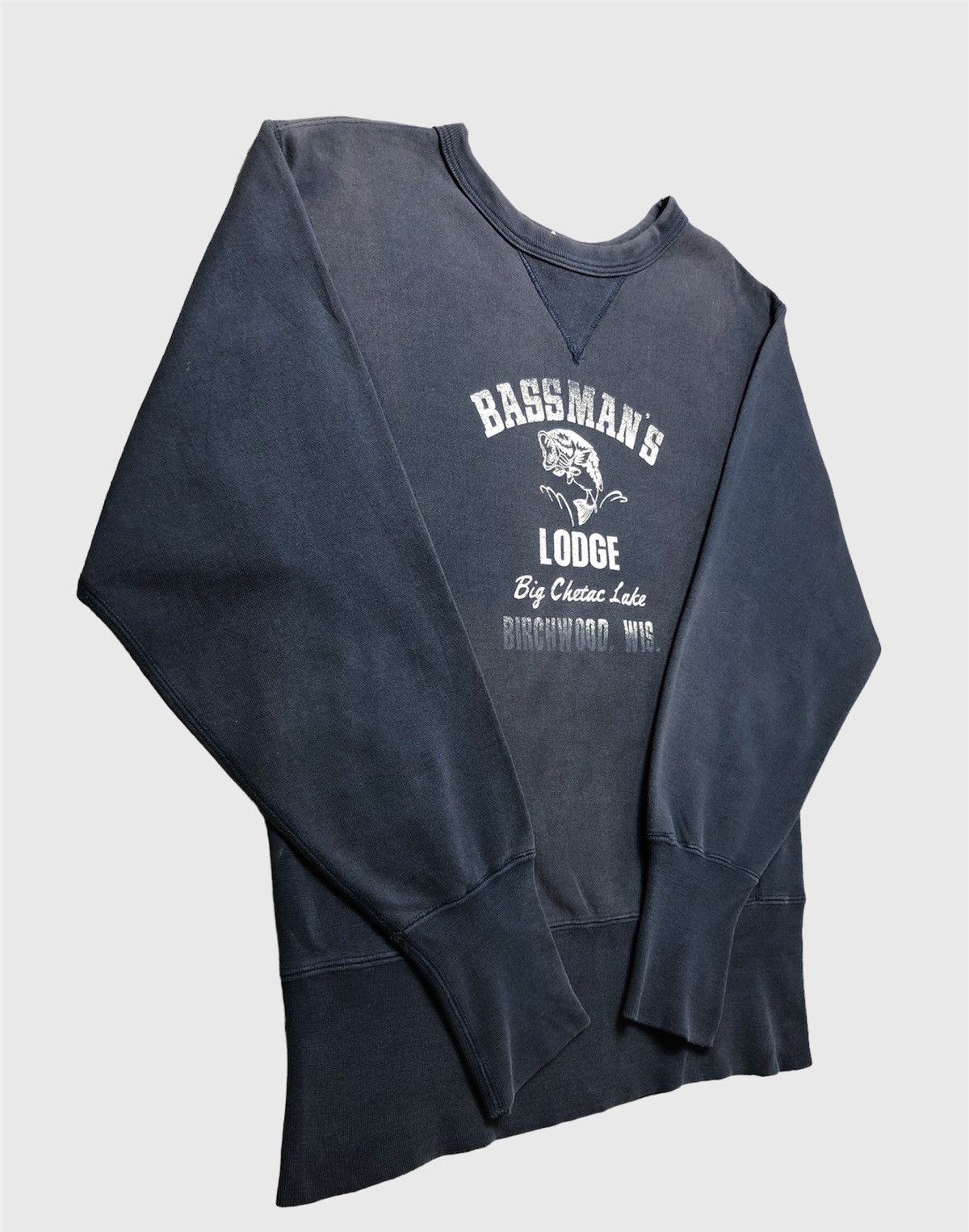Vintage Vintage 80s American Bassman’s Lodge Fishing Sweatshirt Size US M / EU 48-50 / 2 - 2 Thumbnail