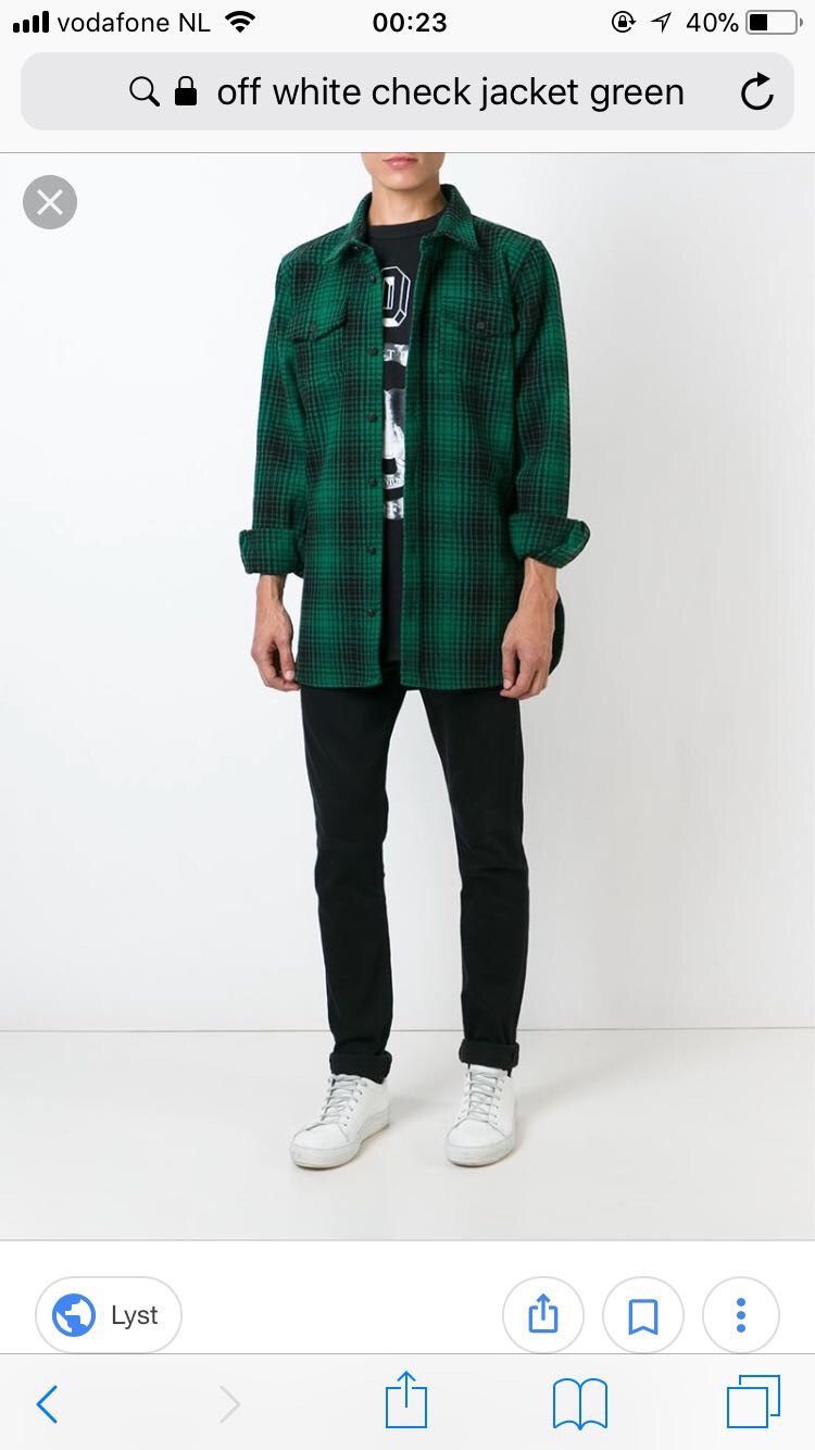 Off white flannel green best sale