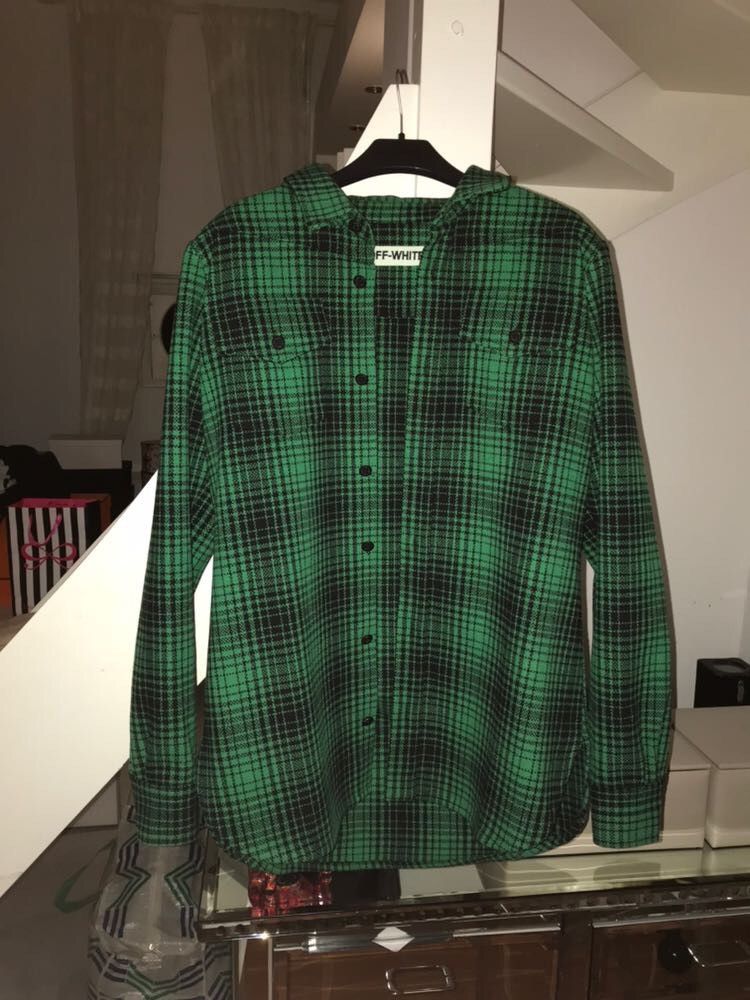 OFF WHITE outlet green flannel