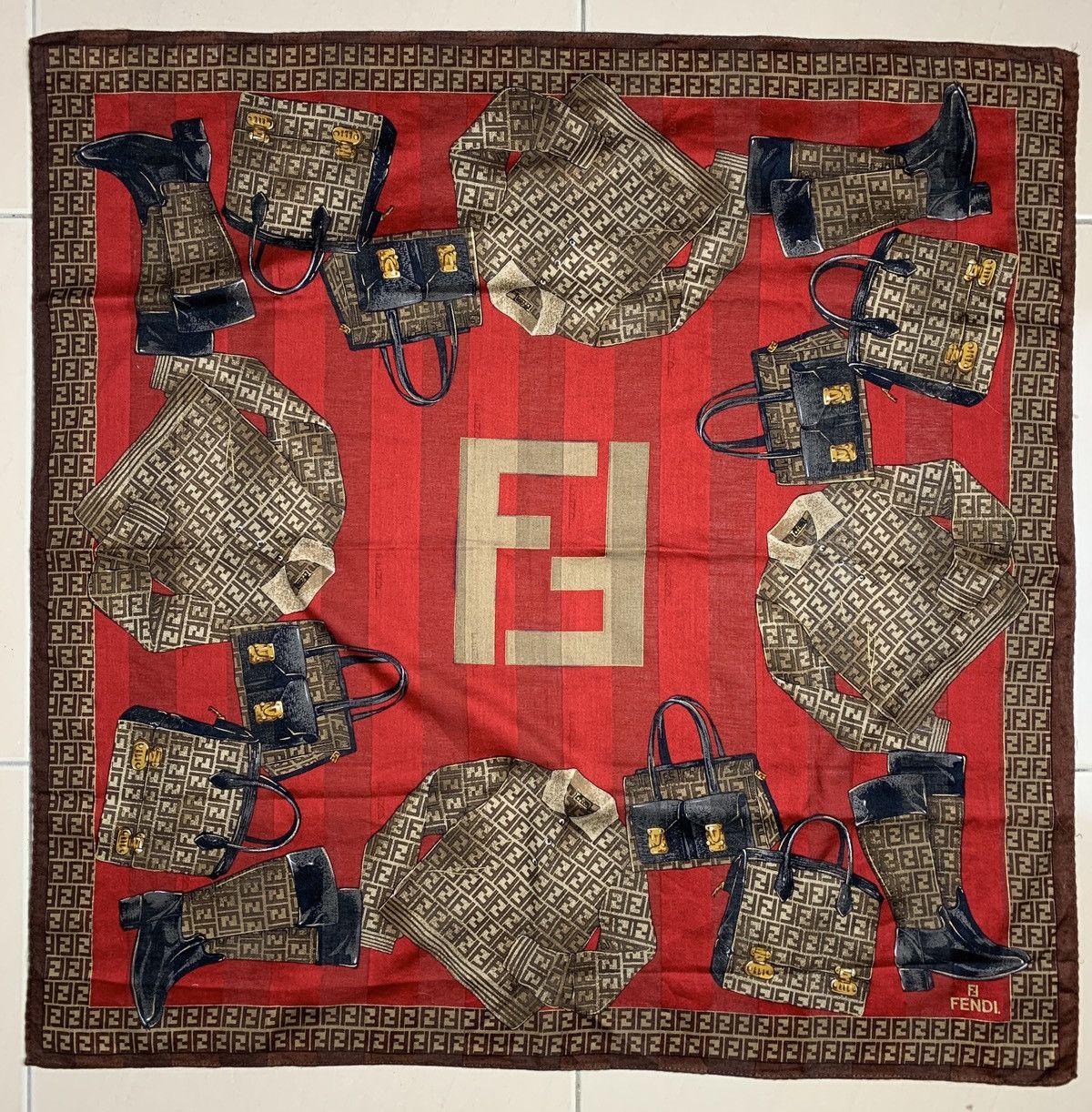 Designer Fendi Vintage Handkerchief Pocketsquares Size ONE SIZE - 3 Thumbnail