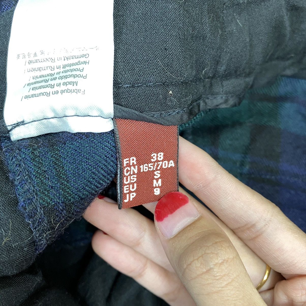 Vintage COMPTOIR DES COTONNIERS French Brand Check Tartan Wool Size US 31 - 6 Thumbnail