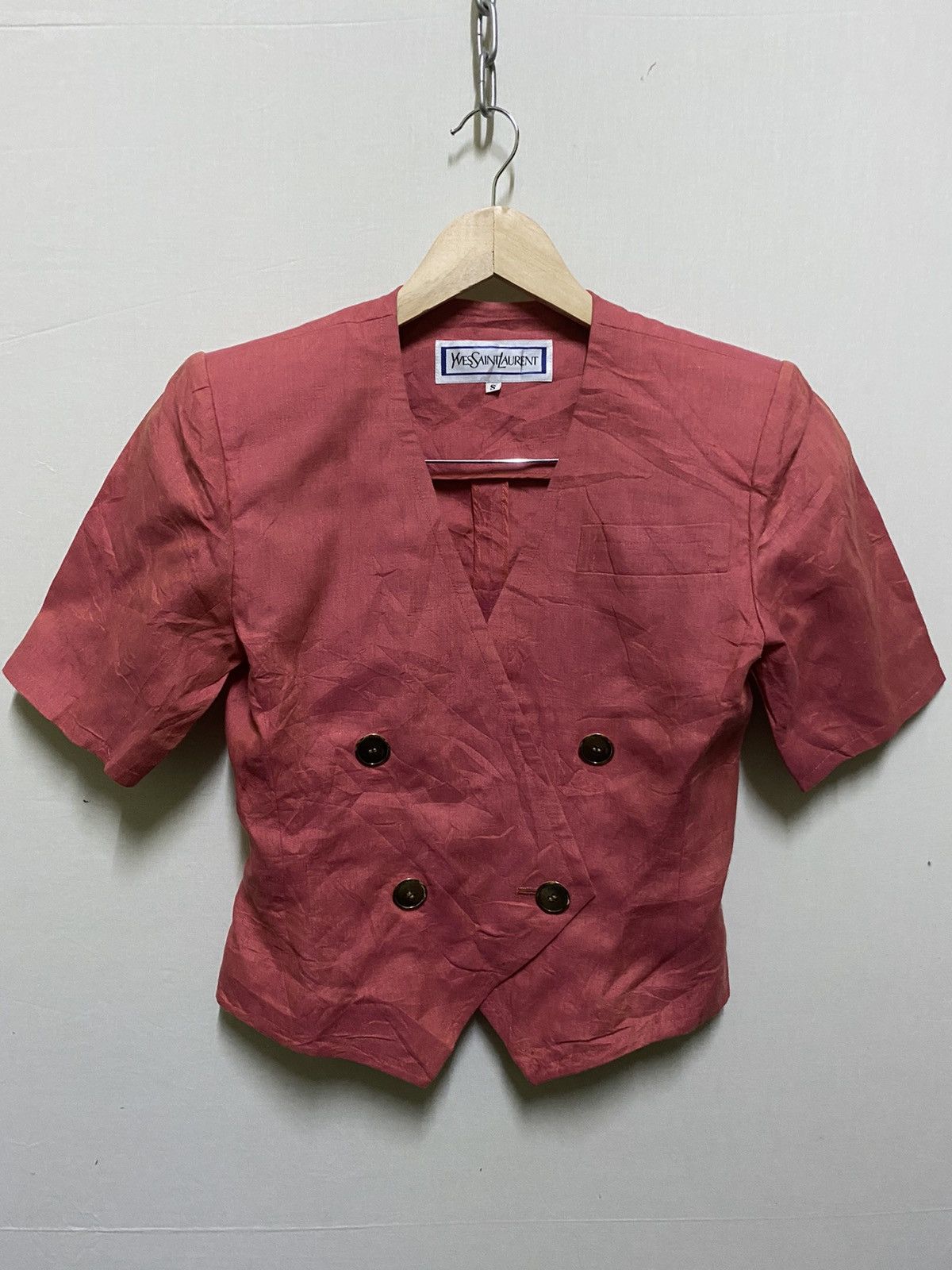 Yves Saint Laurent YSL Short Sleeve Jacket Office Size S / US 4 / IT 40 - 1 Thumbnail