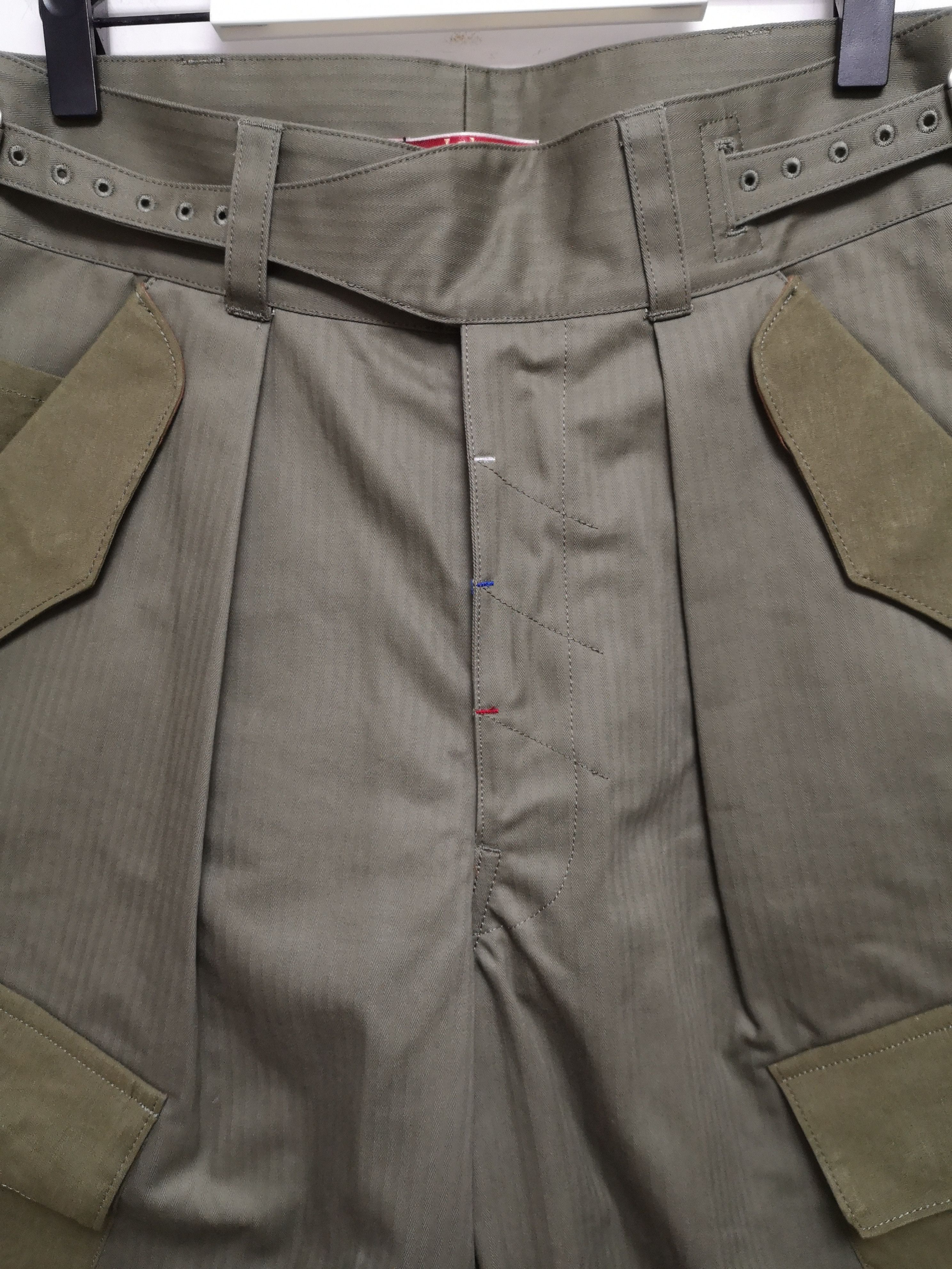 Japanese Brand Leh Gurkha Cargo Military Army Drop Crotch Wide Leg Pants Size US 34 / EU 50 - 2 Thumbnail