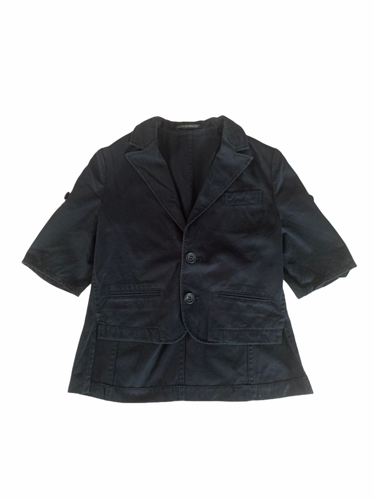image of Y’S By Yohji Yamamoto Black Cropped Jacket, Women's (Size Small)
