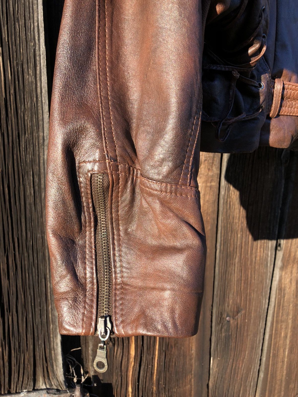 Vintage Vintage 90s Leather Biker Jacket Size M / US 6-8 / IT 42-44 - 3 Thumbnail