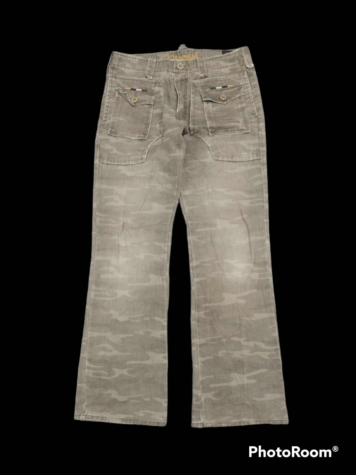 If Six Was Nine FLARE🔥KISSMARK FADED TACTICAL CAMO PANTS Size US 30 / EU 46 - 1 Thumbnail