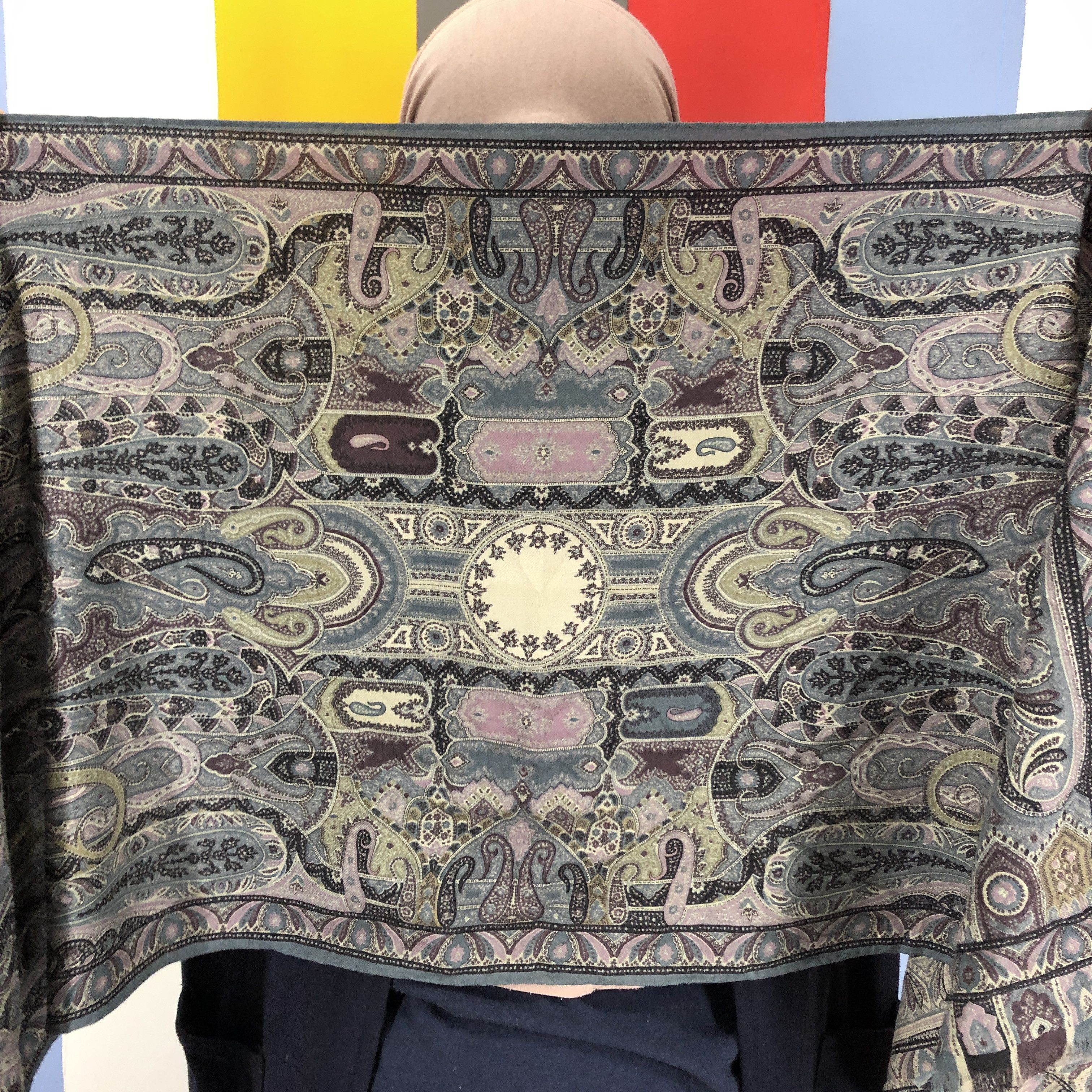 Etro ETRO Made In Italy Wool Silk Scarf Muffler #0989/AG Size ONE SIZE - 4 Thumbnail