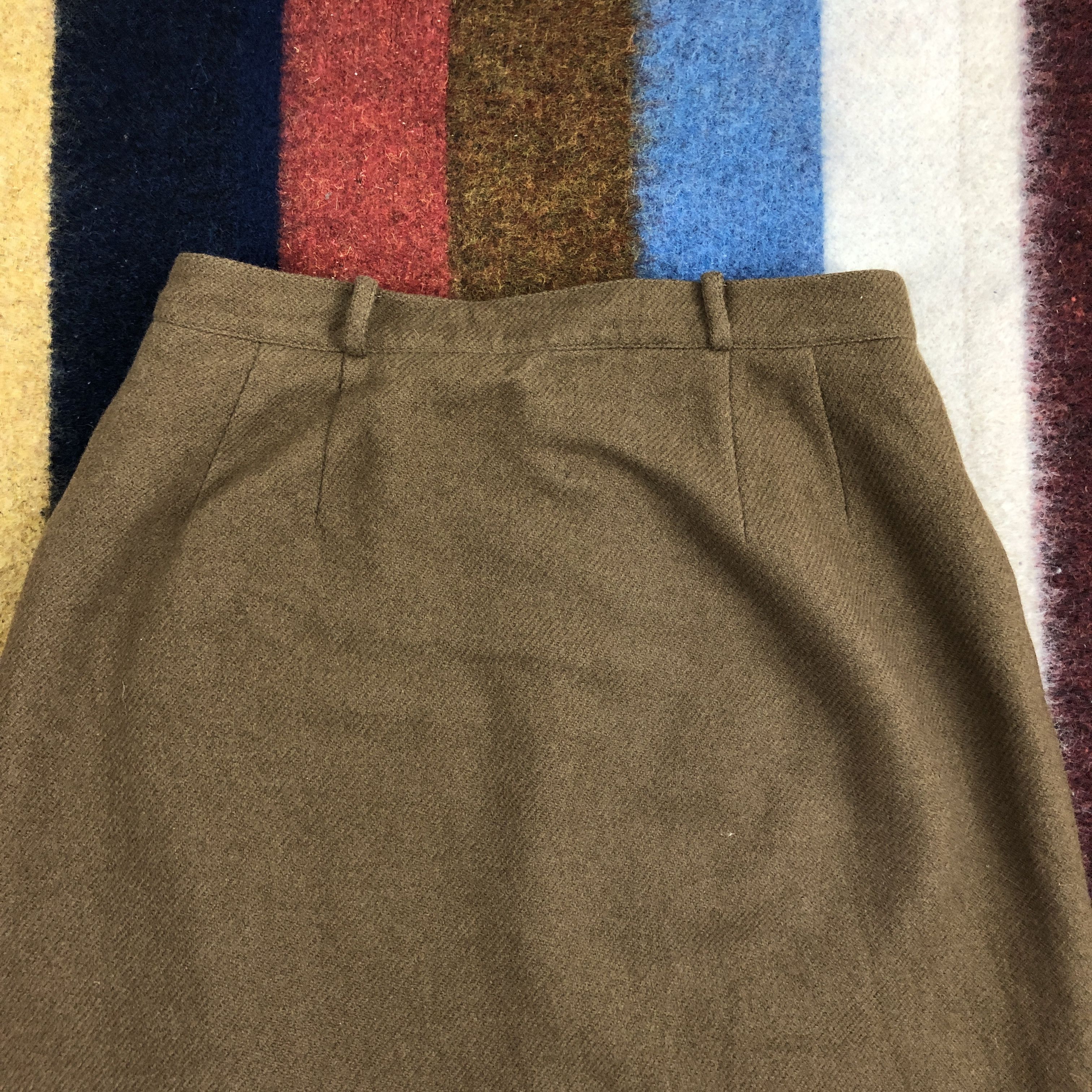 Burberry 90s Vintage BURBERRYS Casual Wool Mini Skirt #0450/S Size 26" / US 2 / IT 38 - 2 Thumbnail