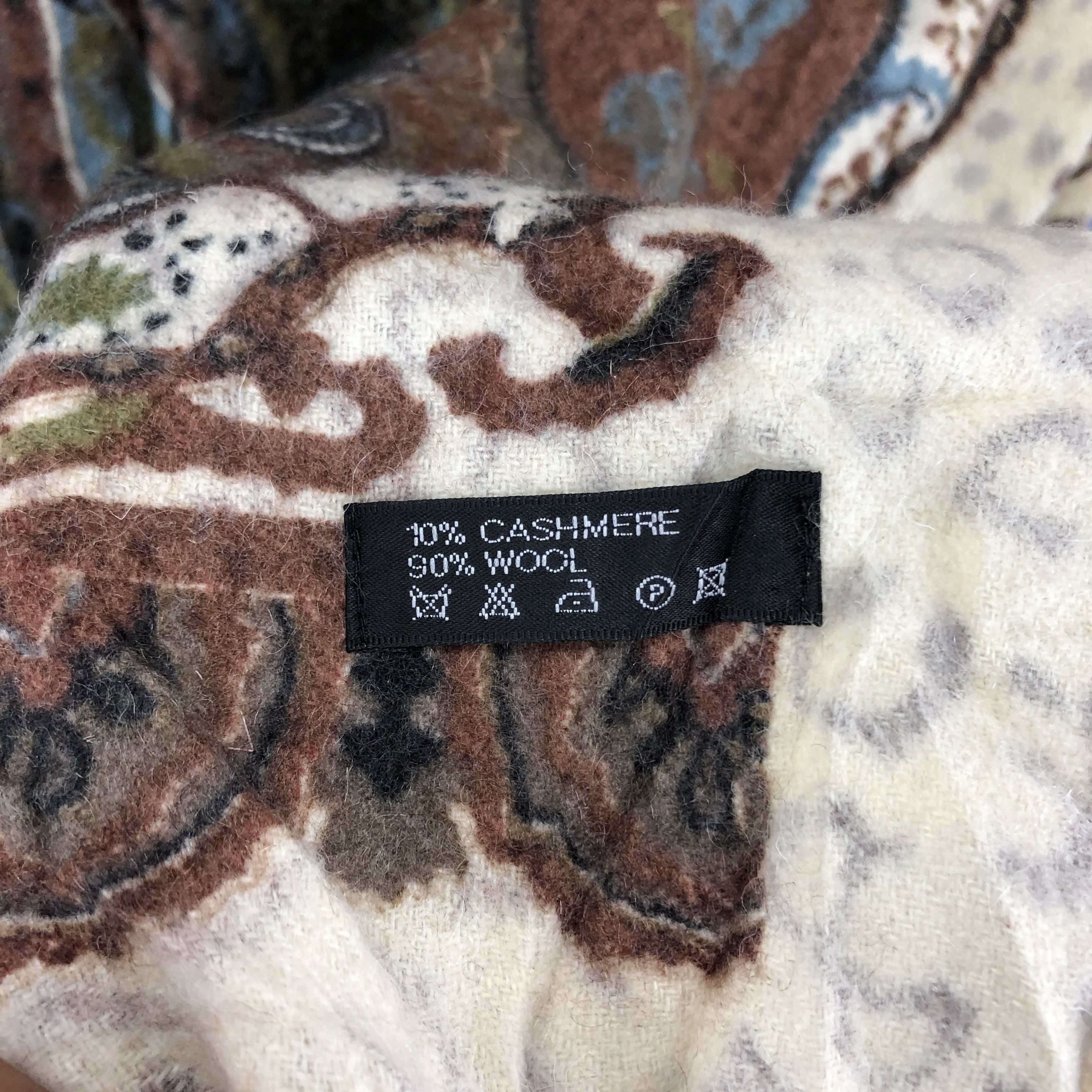Other Paisley Design Wool Blanket Scarf / Shawl #0990/AG Size ONE SIZE - 6 Thumbnail