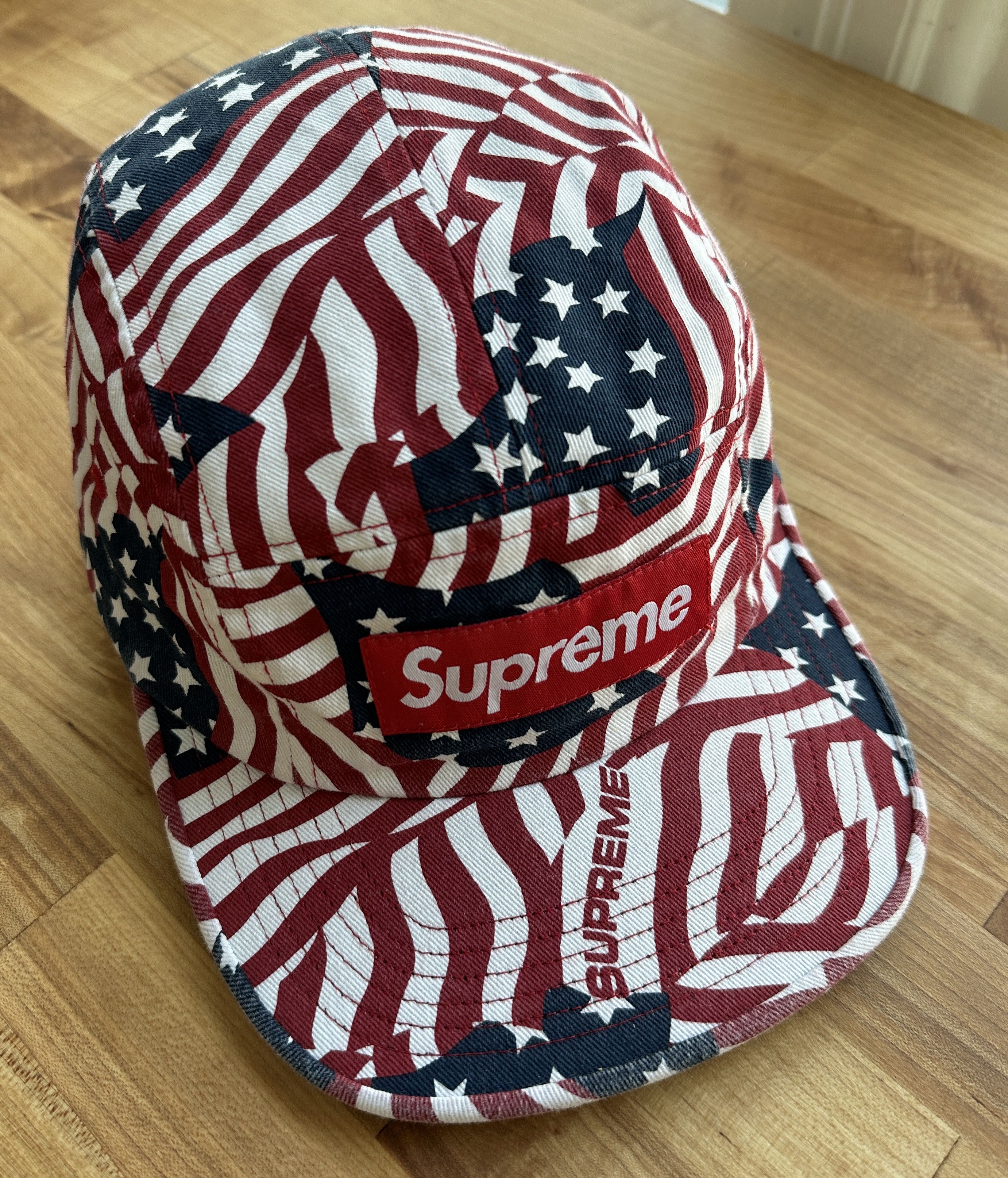 Supreme Supreme SS20 Washed Chino Twill US Flag Box Logo Camp Cap