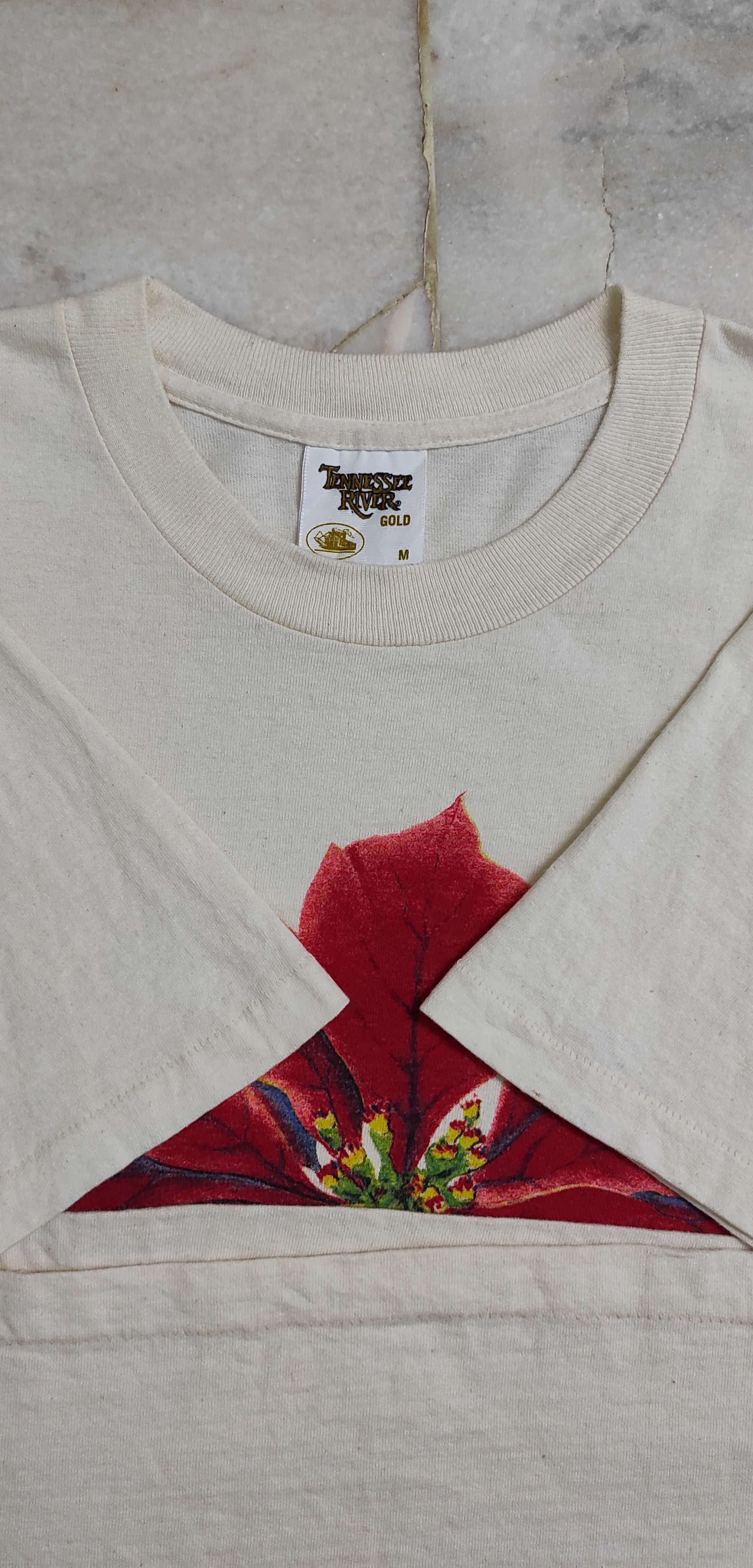 Vintage Vintage 90's STUDIO Q ART Van Gogh POINSETTIA FLOWER tee Size US M / EU 48-50 / 2 - 7 Thumbnail