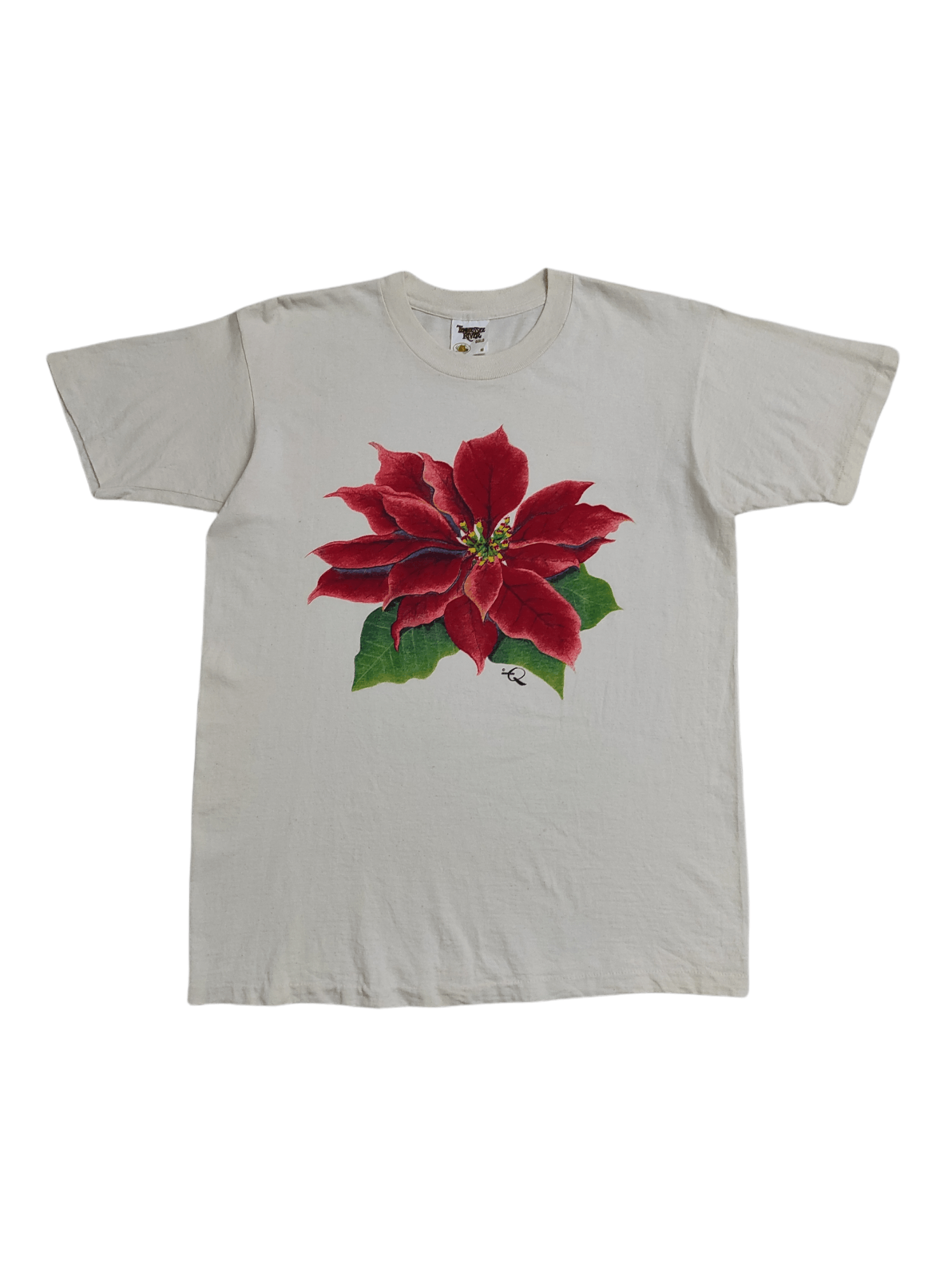 Vintage Vintage 90's STUDIO Q ART Van Gogh POINSETTIA FLOWER tee Size US M / EU 48-50 / 2 - 1 Thumbnail