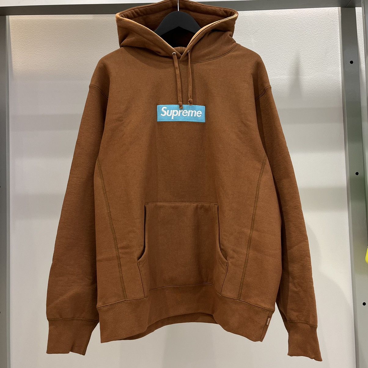 Supreme box logo hoodie rust online