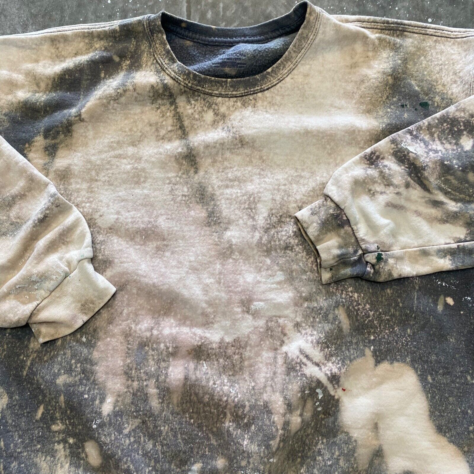 Designer × Vintage Custom Bleached Paint Splatter Sweatshirt Faded VTG Size US XXL / EU 58 / 5 - 3 Thumbnail