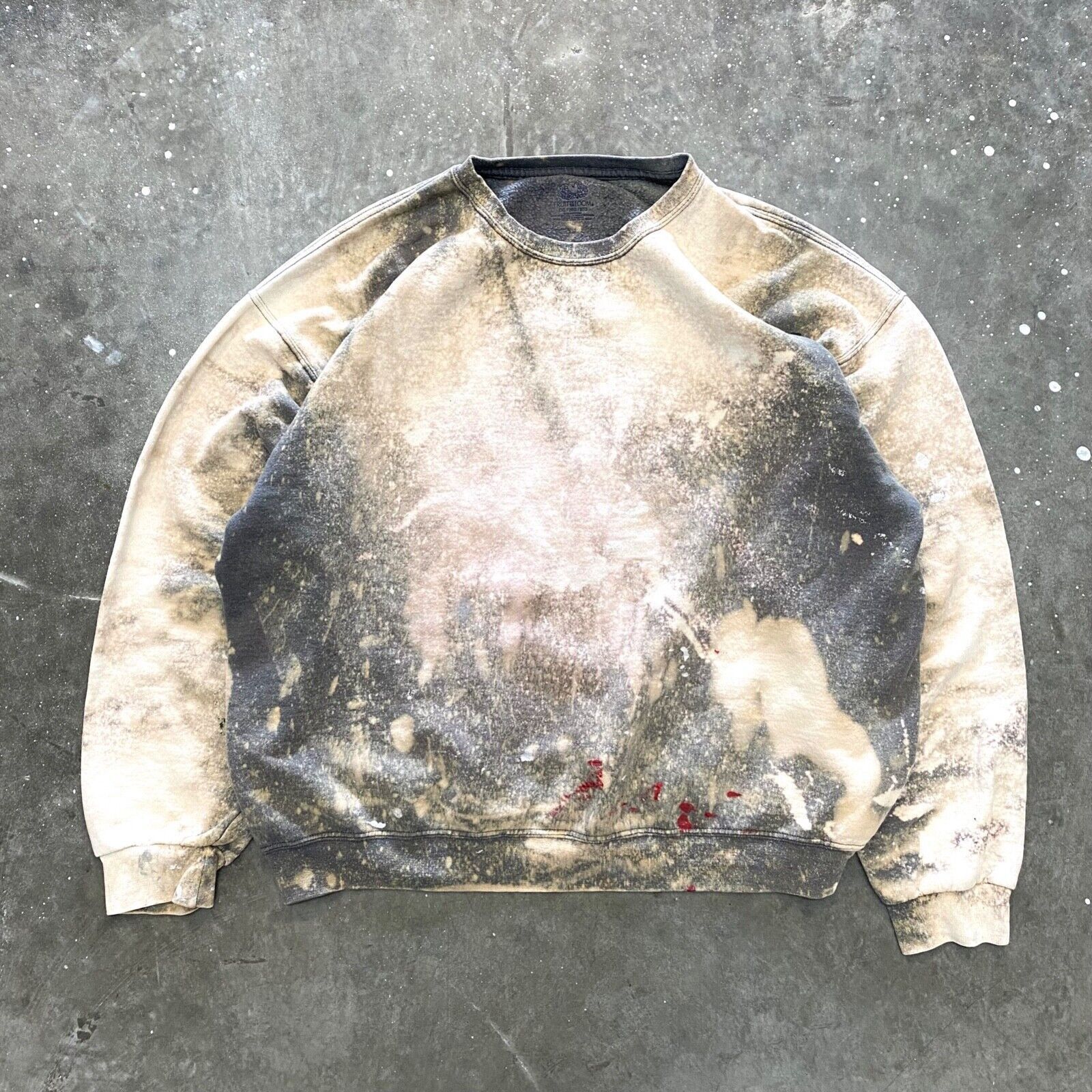 Designer × Vintage Custom Bleached Paint Splatter Sweatshirt Faded VTG Size US XXL / EU 58 / 5 - 1 Thumbnail