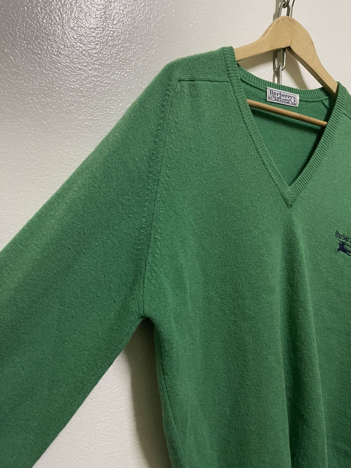 Burberry Burberrys Jumper Lambswool Green Size US M / EU 48-50 / 2 - 2 Thumbnail