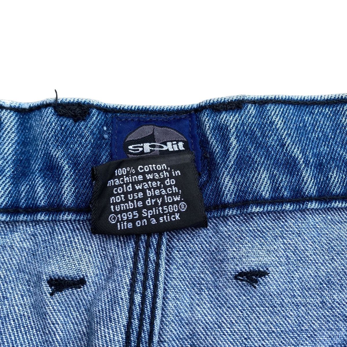 JNCO × Split Vtg Distressed Crop Baggy Jeans Size US 34 / EU 50 - 9 Thumbnail