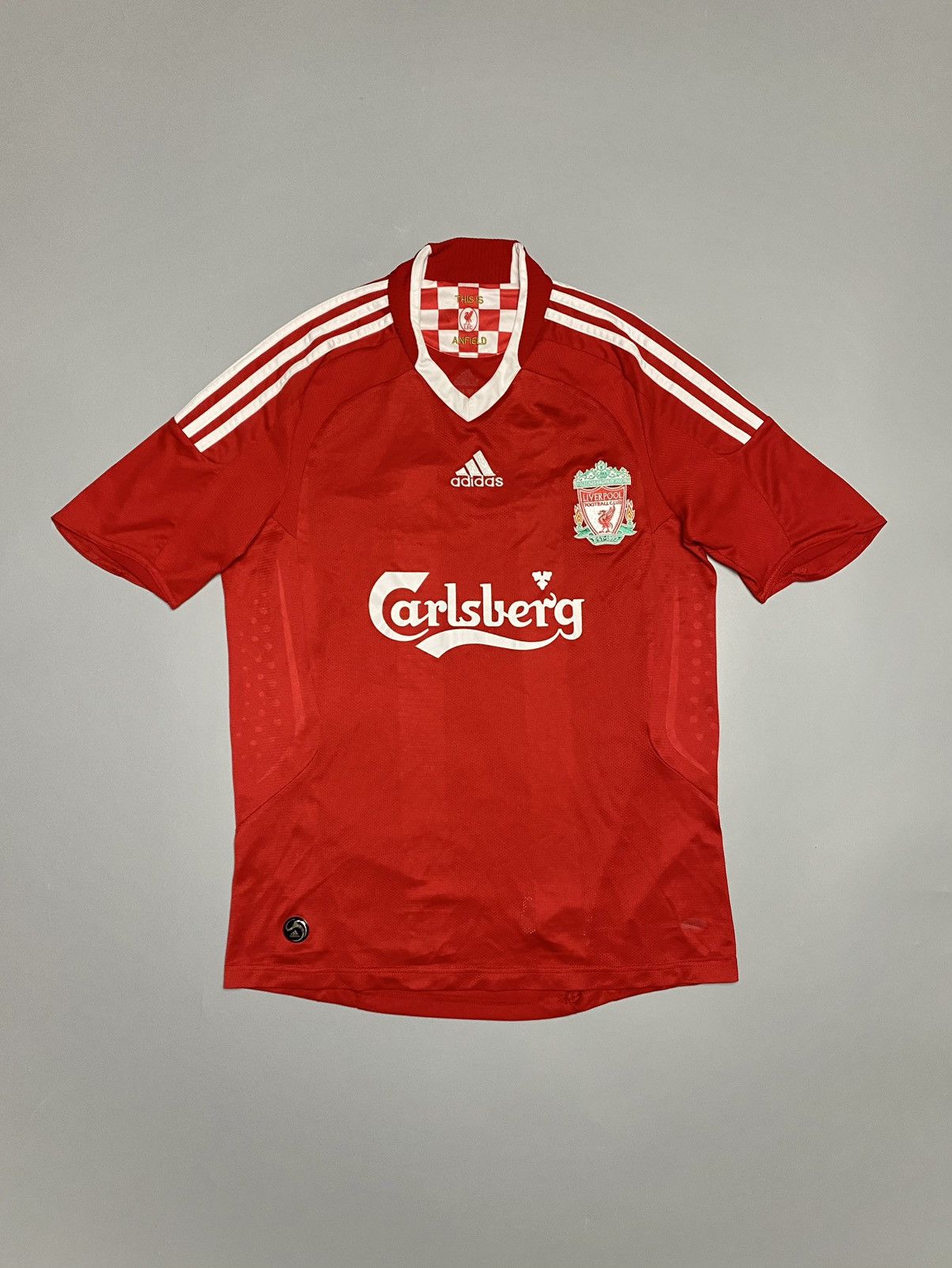 Adidas Liverpool Soccer Jersey Liverpool Adidas red soccer jersey L Carlsberg 08 Grailed