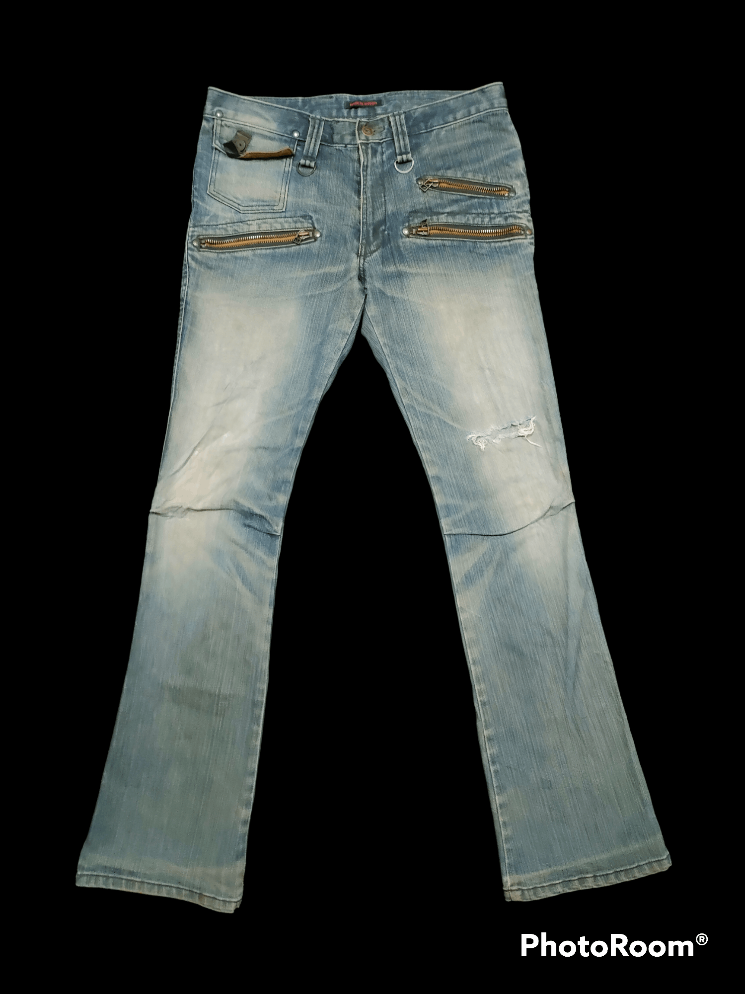 Blue Way Distressed Falre Jeans