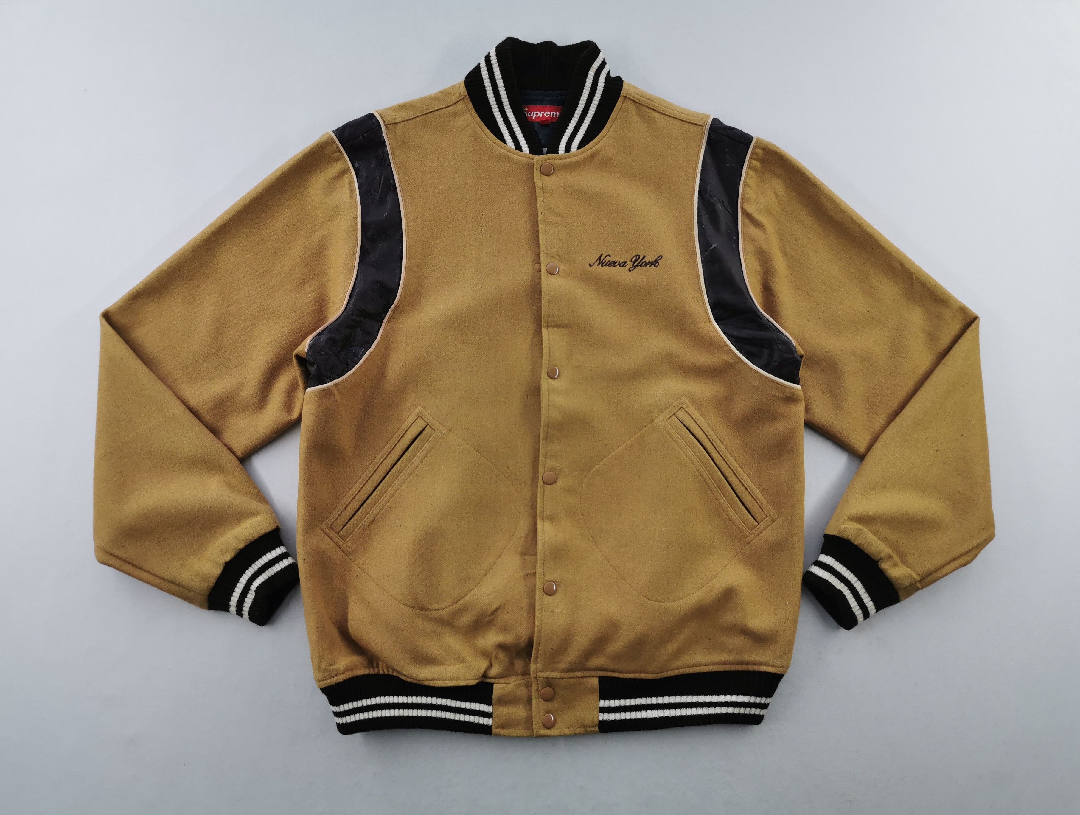Supreme Vintage Supreme Wool Varsity Jacket Made In USA Size XL Size US XL / EU 56 / 4 - 1 Thumbnail