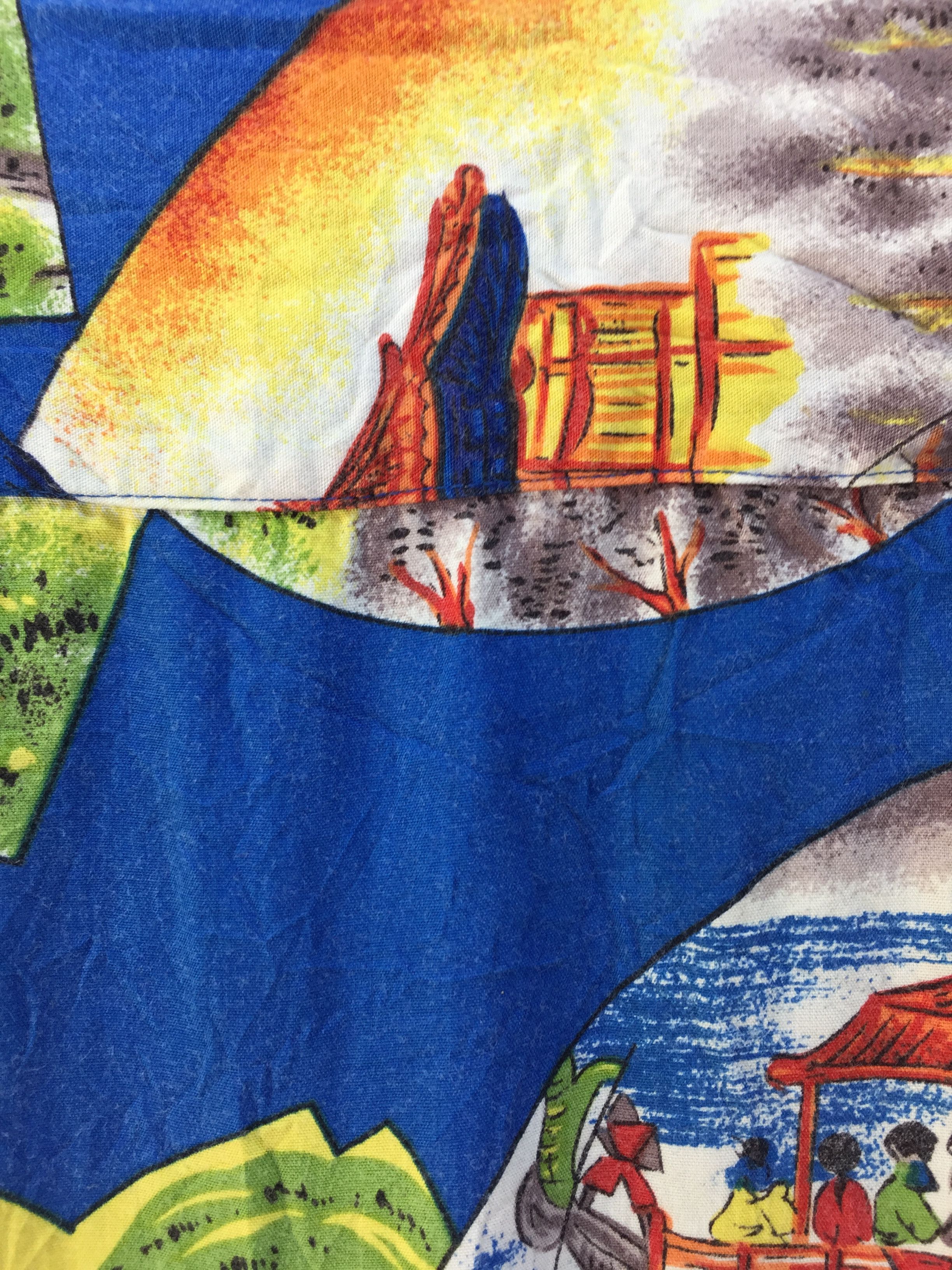 Vintage Vintage Rayon Fujiyama and Japanese Castle Motif Size US L / EU 52-54 / 3 - 8 Thumbnail