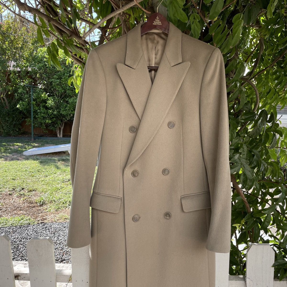 Vintage 70s Hugo Boss Heavy Wool Overcoat Earthtones Size US M / EU 48-50 / 2 - 2 Thumbnail
