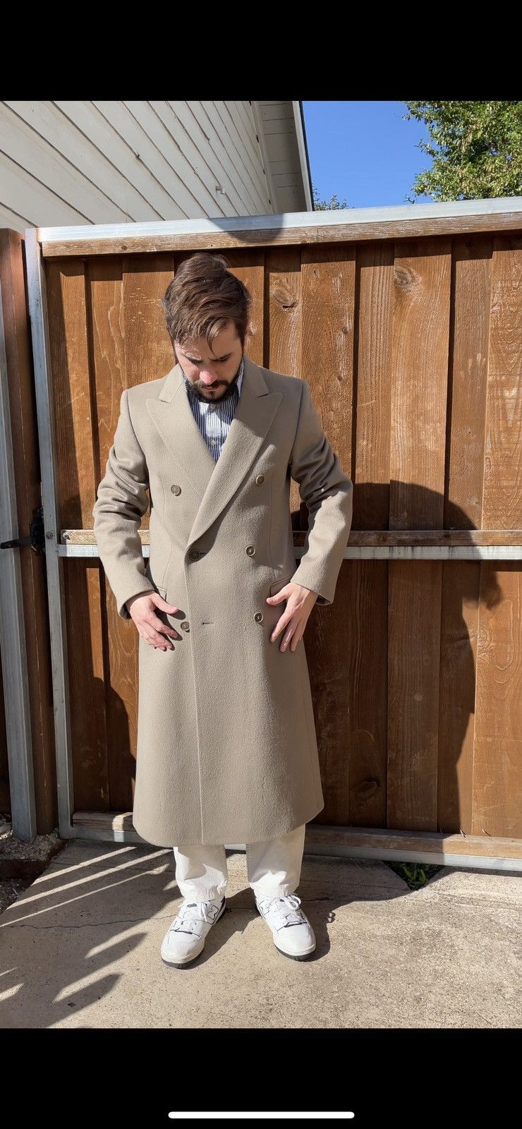 Vintage 70s Hugo Boss Heavy Wool Overcoat Earthtones Size US M / EU 48-50 / 2 - 11 Thumbnail