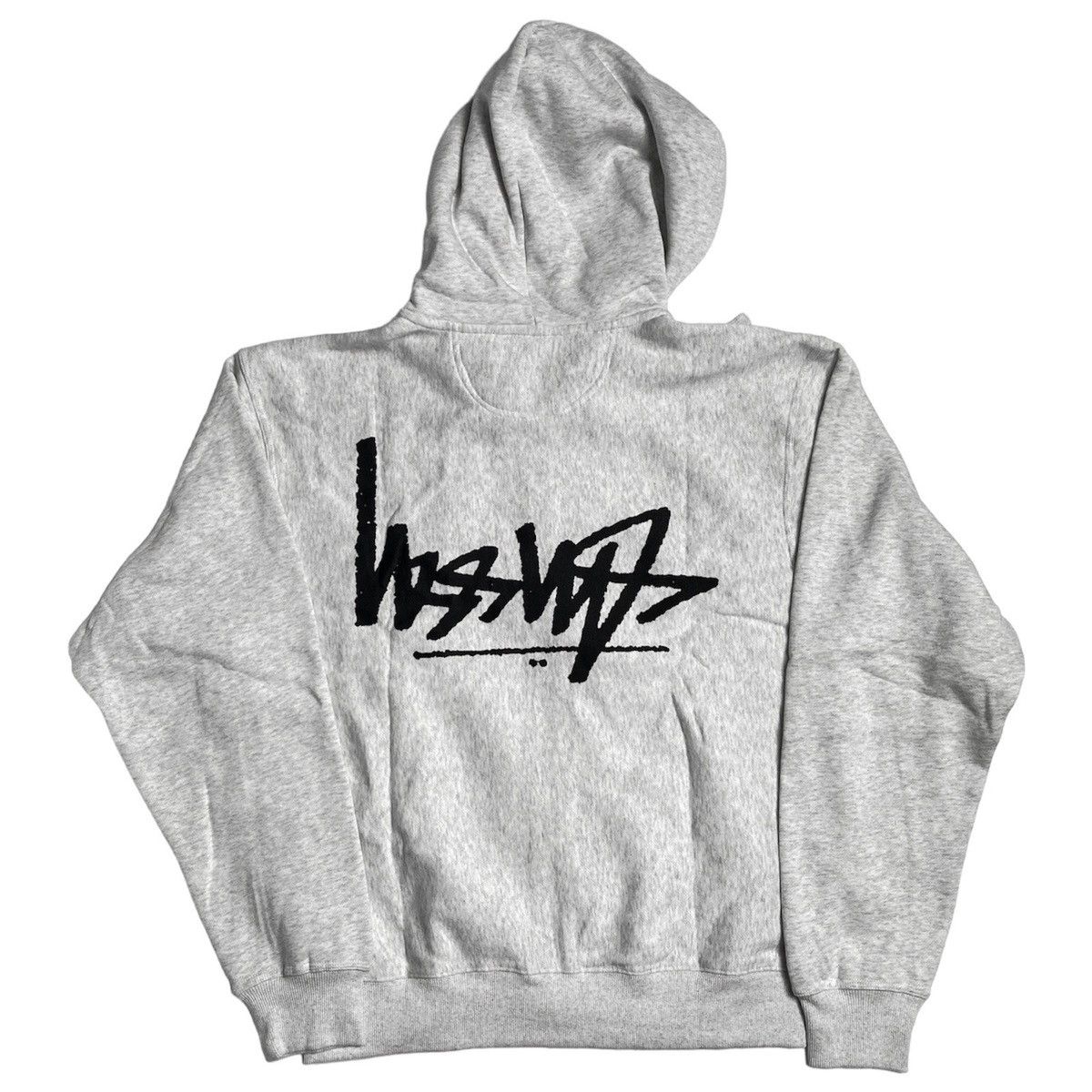 stussy stock logo flipped zip hoodie - ash heather