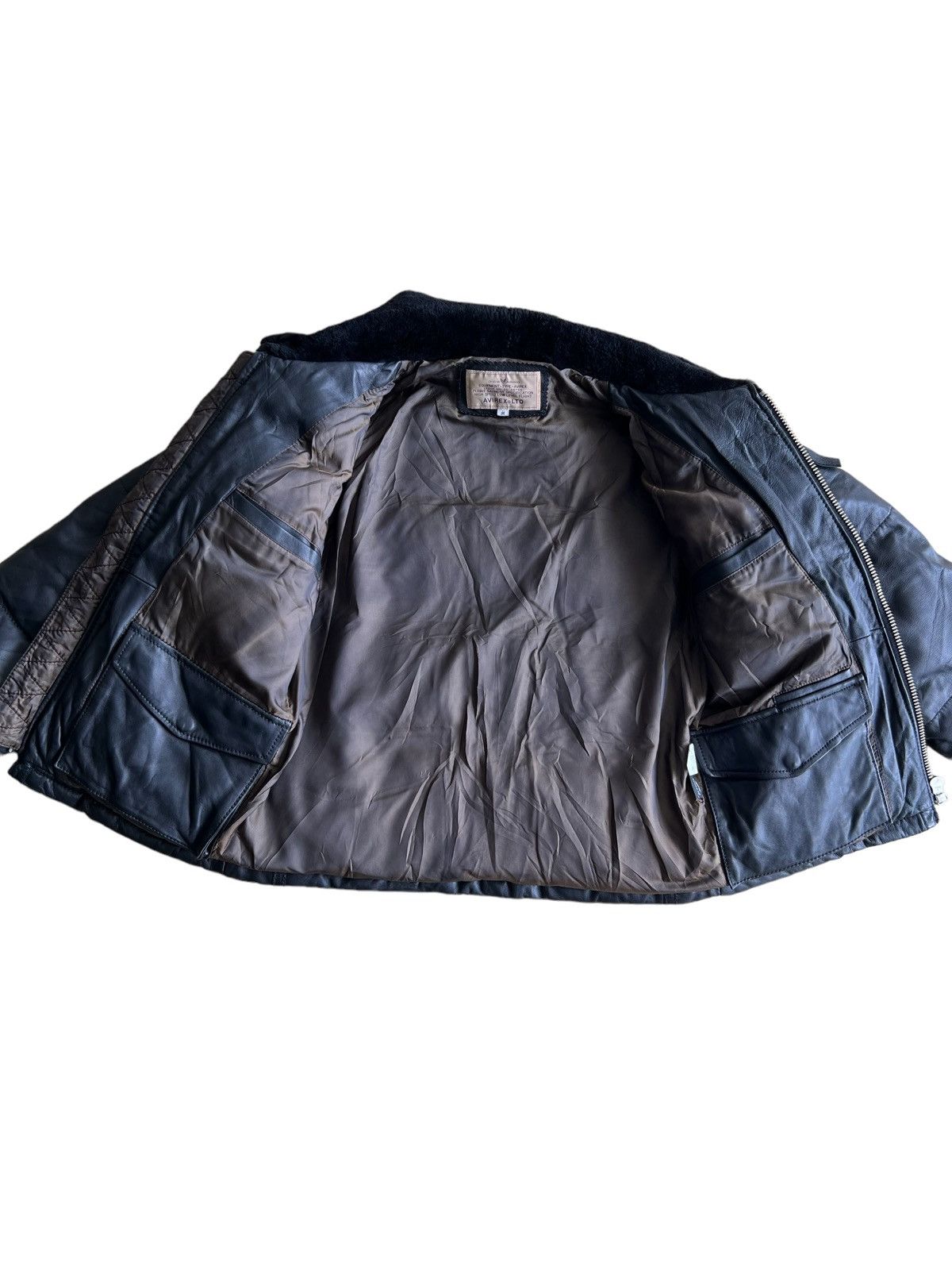 Avirex GRAIL🔥90s Avirex Genuine Sheep Leather Fur Neck Down Jacket Size US M / EU 48-50 / 2 - 5 Thumbnail